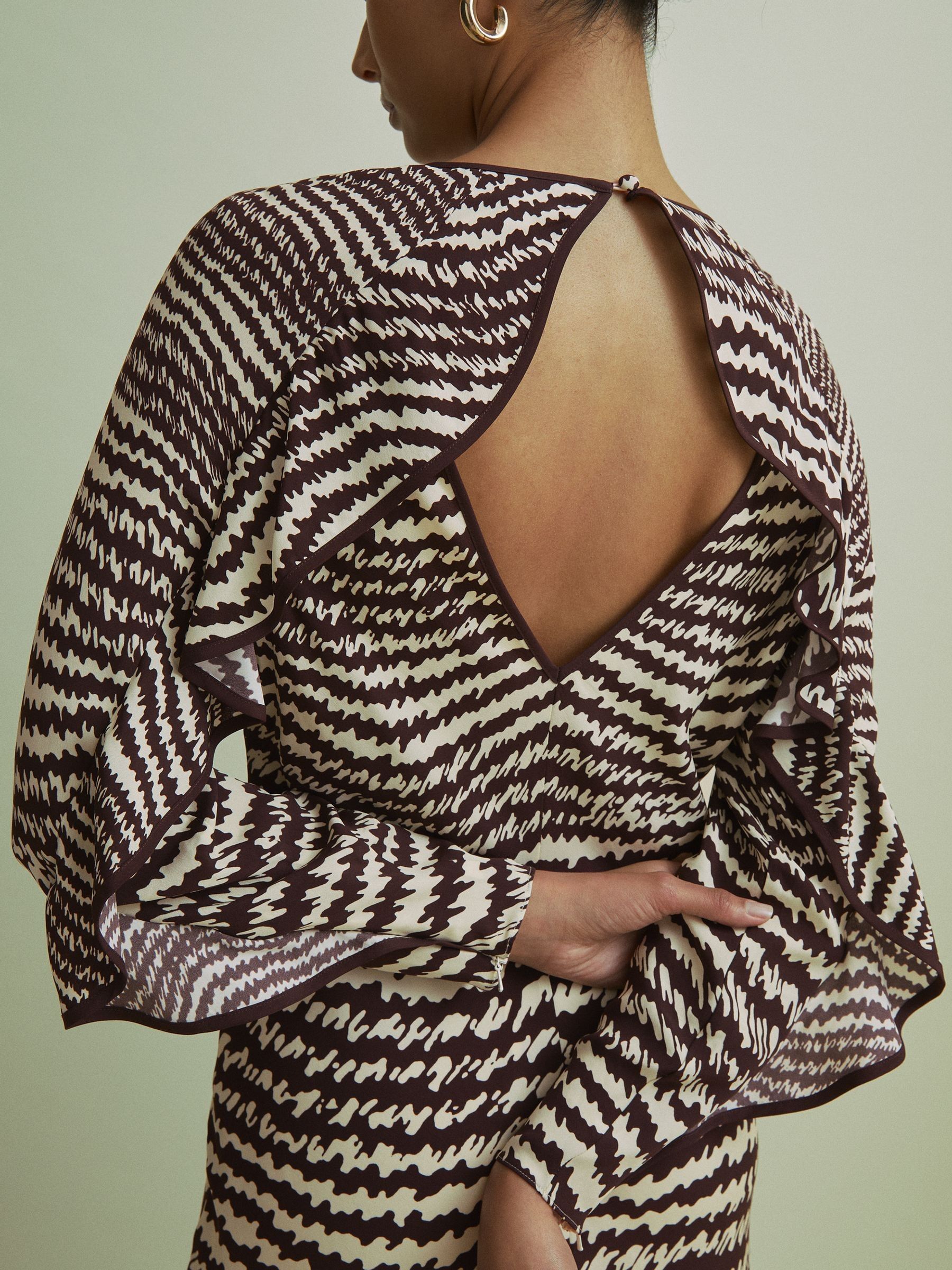 Florere Column Midi Dress in Chocolate - Image 3 of 8