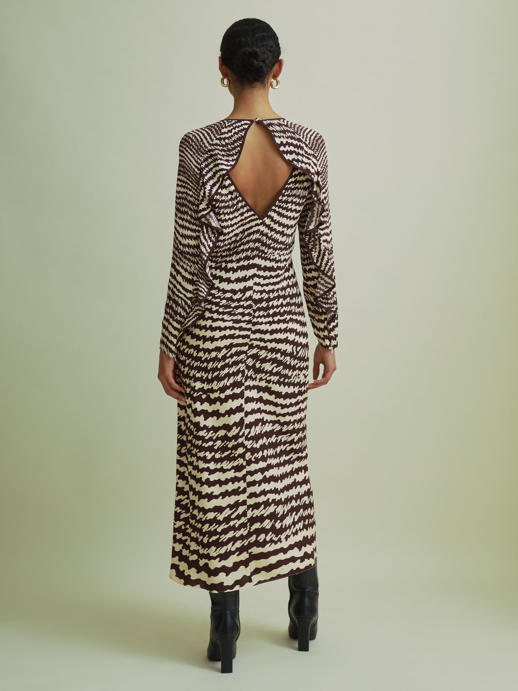 Florere Column Midi Dress in Chocolate - Image 4 of 8