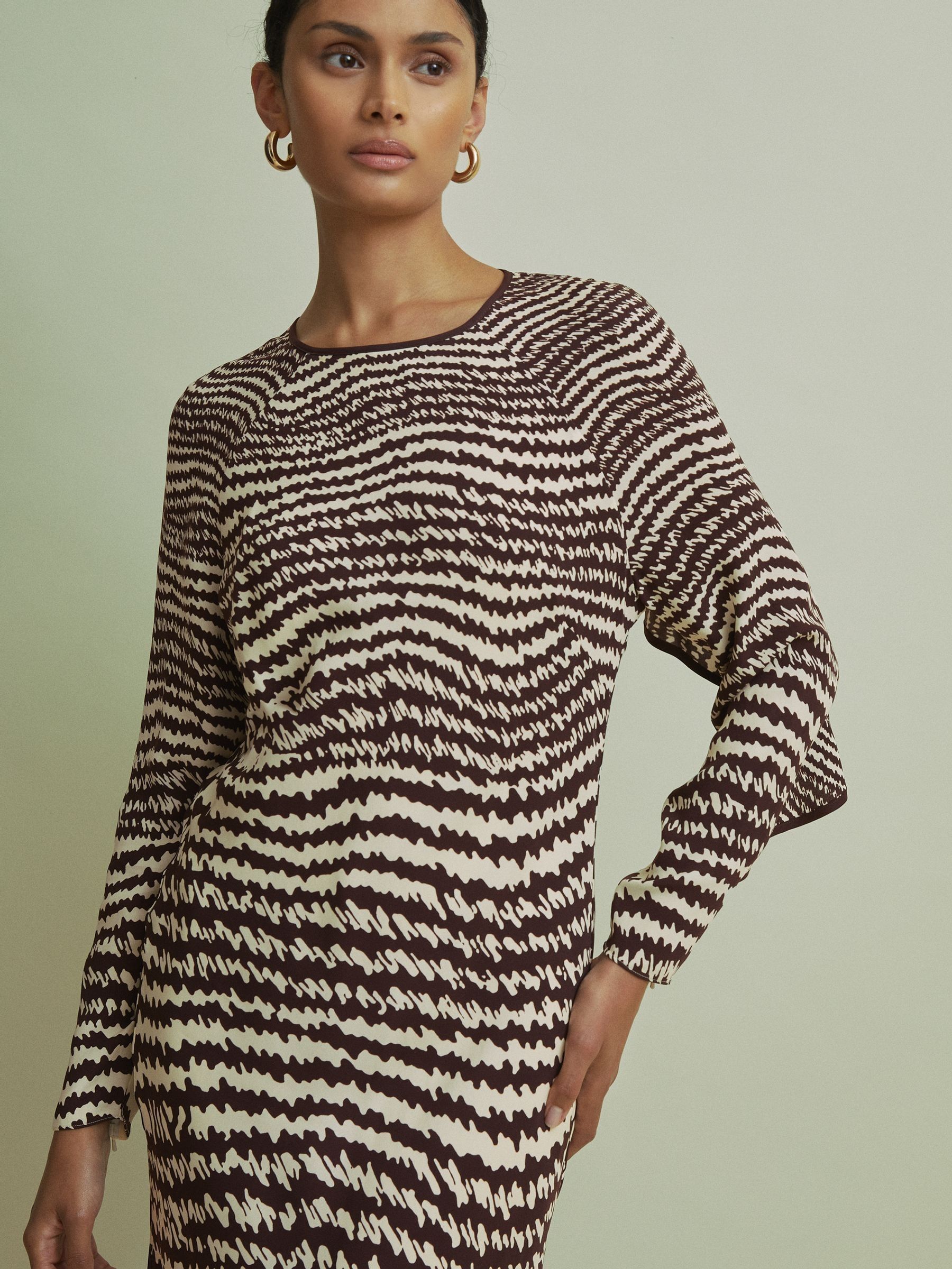 Florere Column Midi Dress in Chocolate - Image 6 of 8