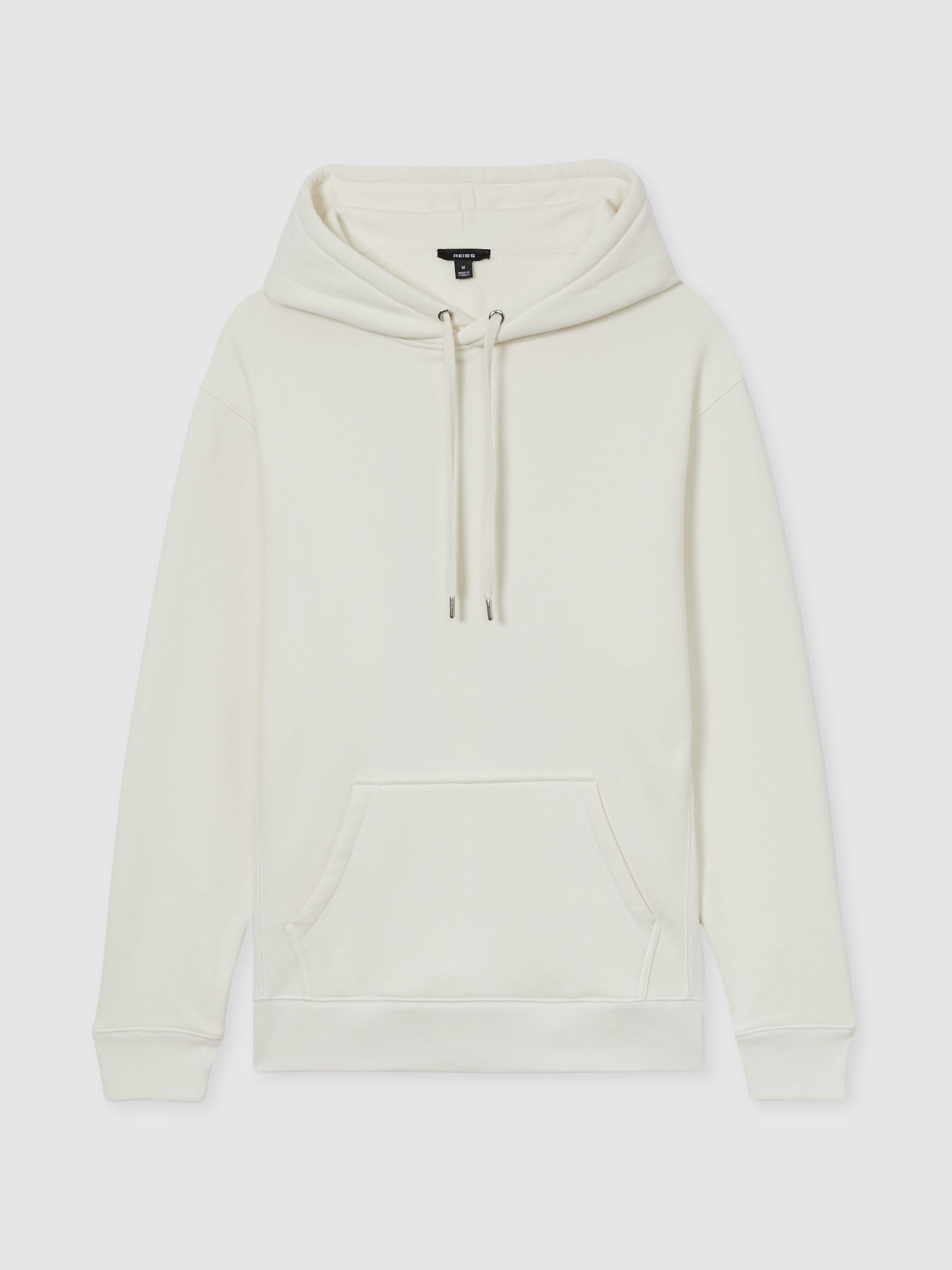 Cotton Fleece-Back Hoodie in Off White - Image 2 of 5