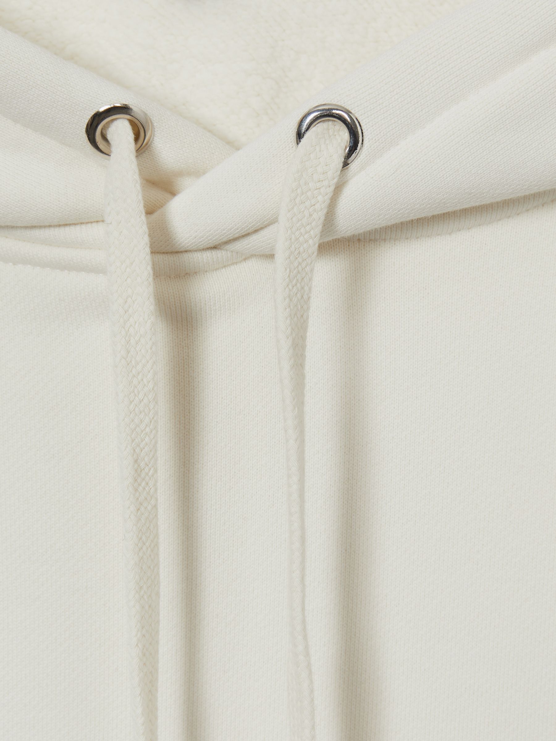 Cotton Fleece-Back Hoodie in Off White - Image 5 of 5