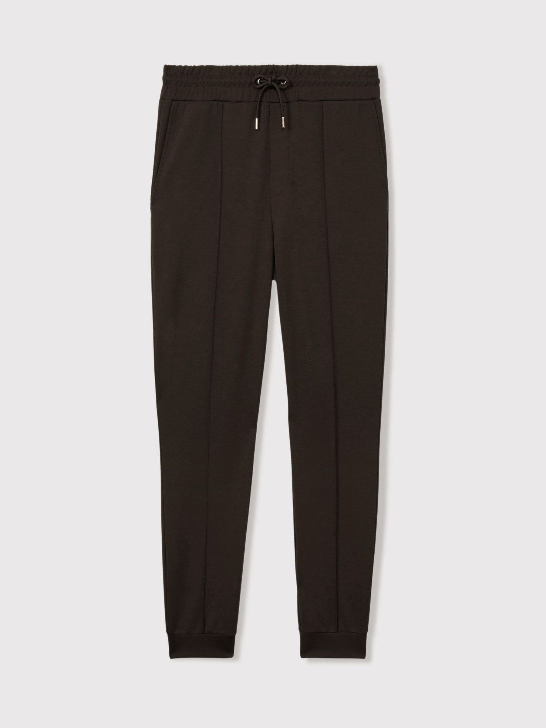 Interlock-Jersey Drawstring Joggers in Chocolate Brown - Image 2 of 6