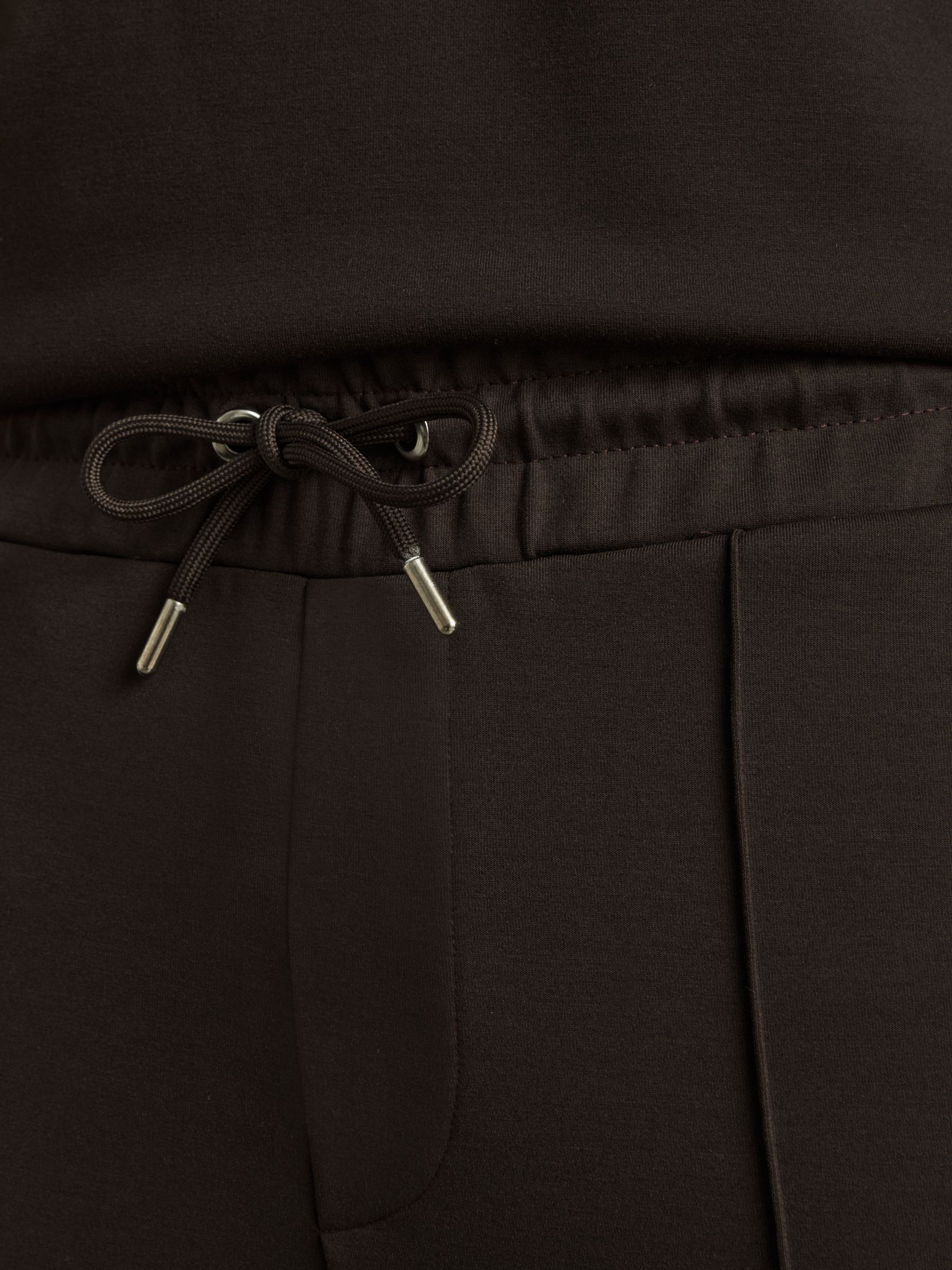 Interlock-Jersey Drawstring Joggers in Chocolate Brown - Image 4 of 6