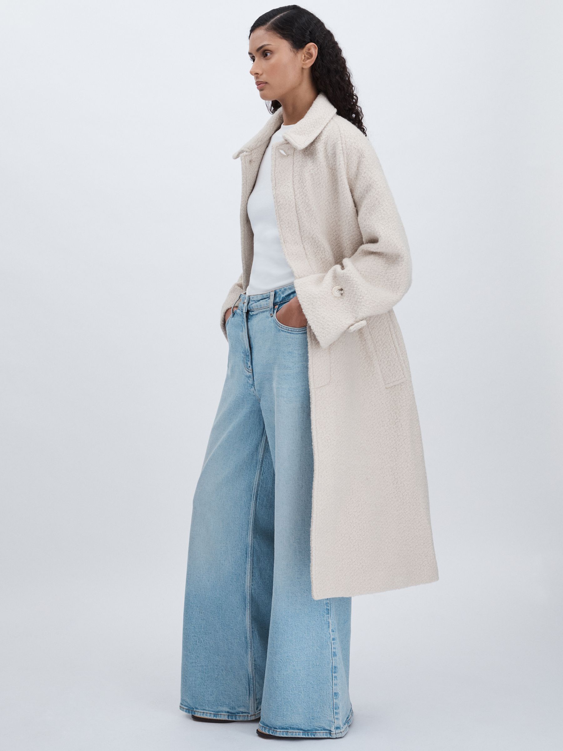 Meotine Wool-Blend Bouclé Coat in Cream - Image 3 of 6