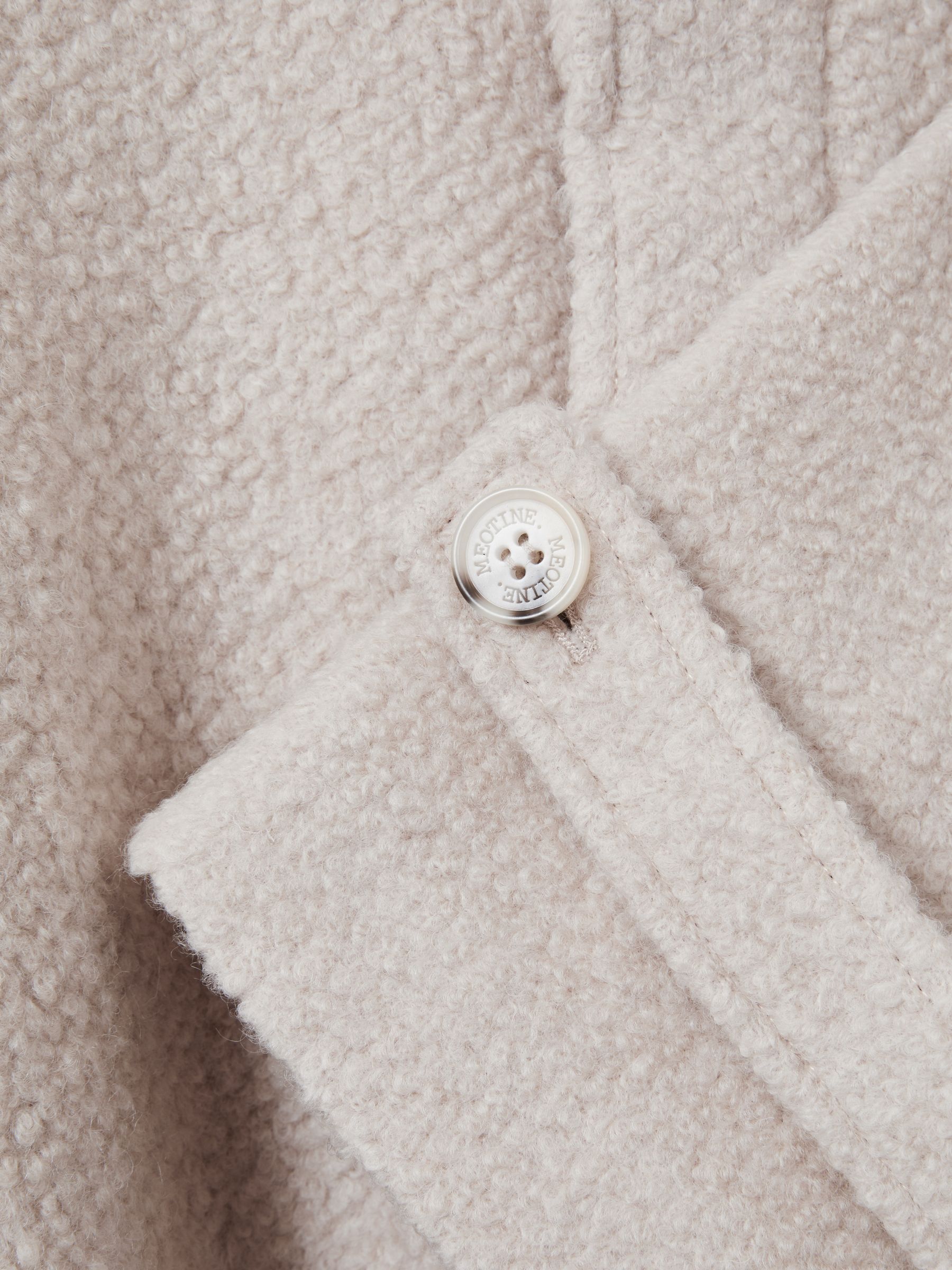Reiss Meotine Wool-Blend Bouclé Coat in Cream | REISS