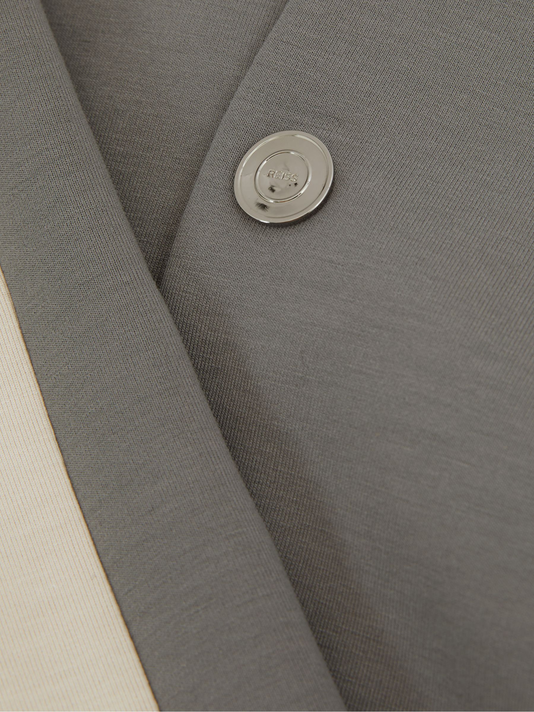 Colourblock Jersey Varsity Jacket in Flint Grey/Off White - Image 5 of 5