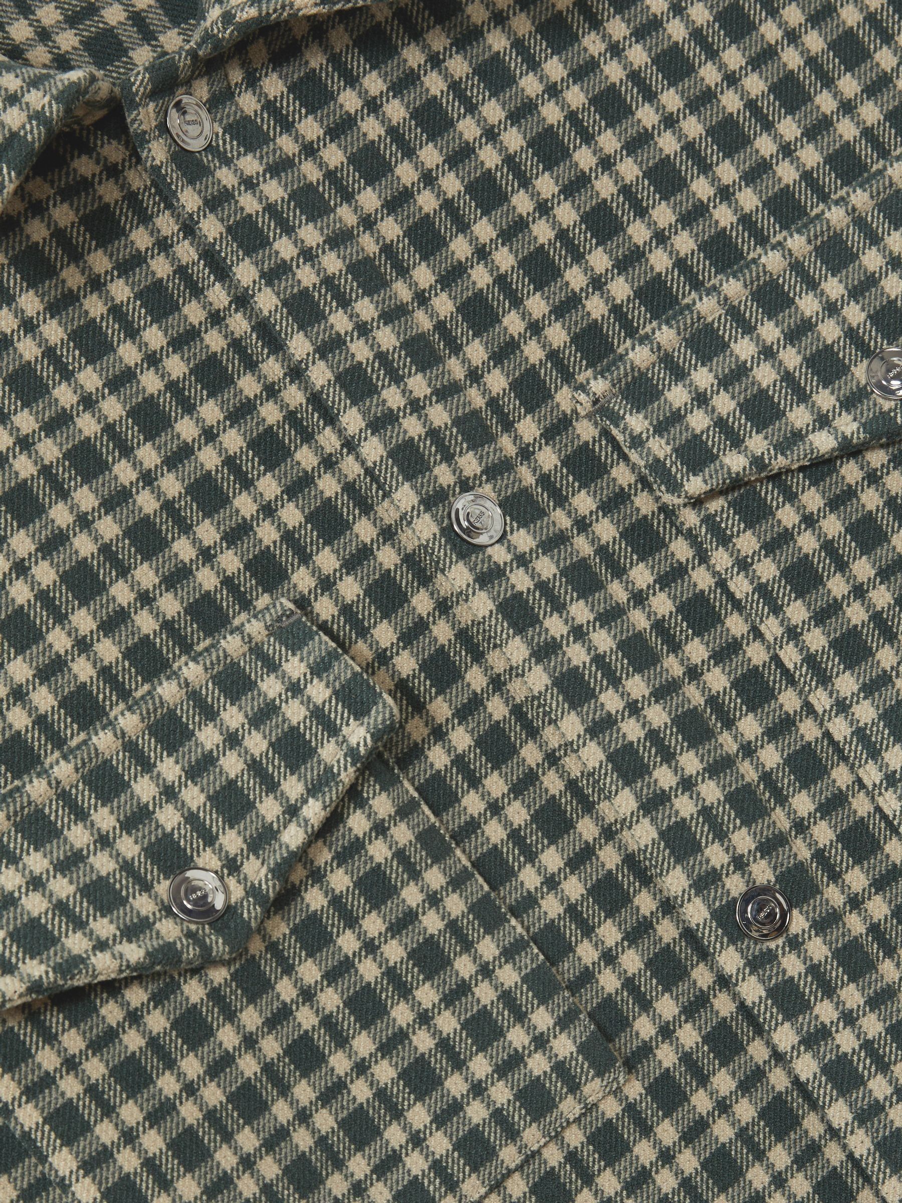 Check Patch-Pocket Overshirt in Green - Image 6 of 6