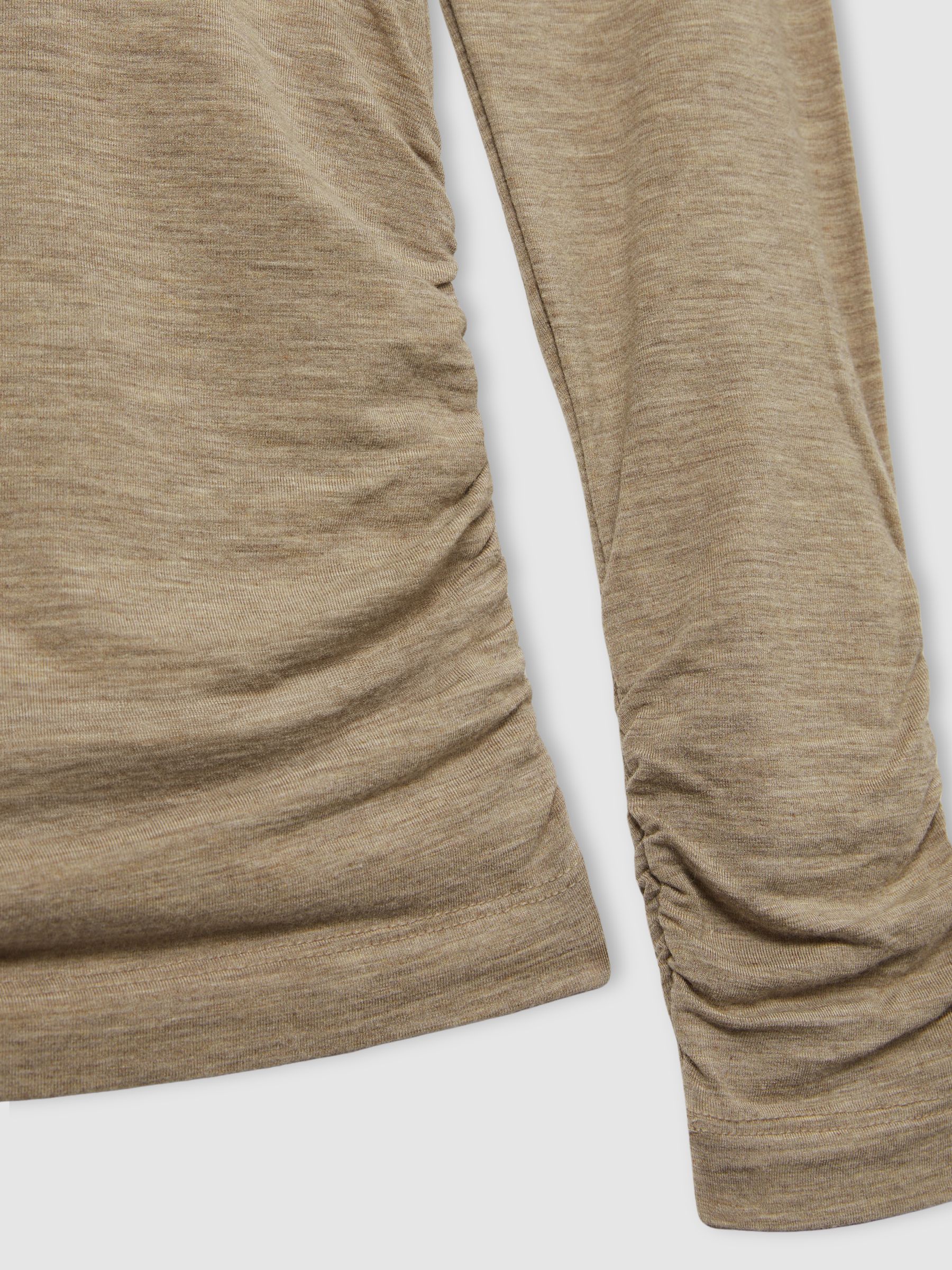 Ruched Jersey Top with Wool in Neutral - image 2