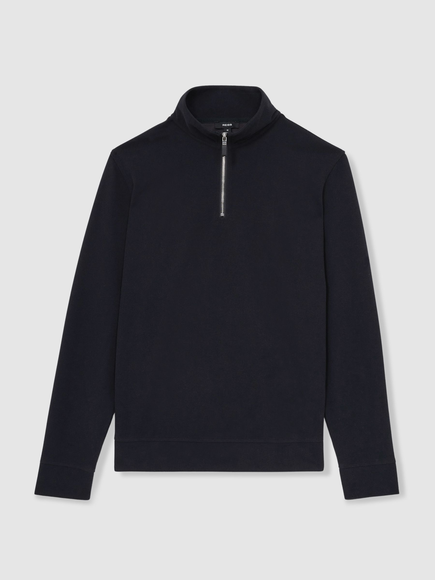 Brushed-Corduroy Half-Zip Jumper in Navy - Image 2 of 6