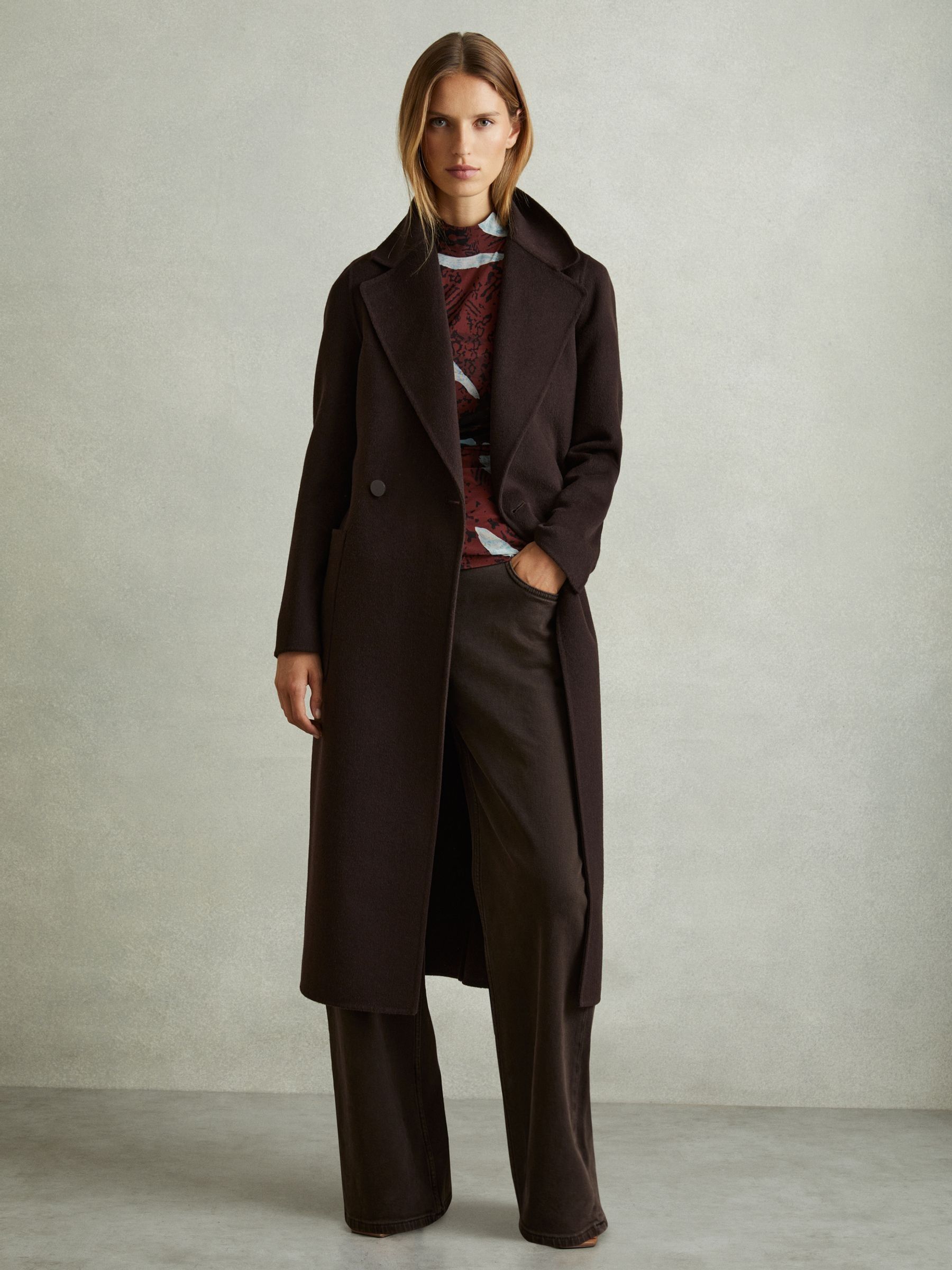 Printed Ruched Top in Burgundy - Image 5 of 6
