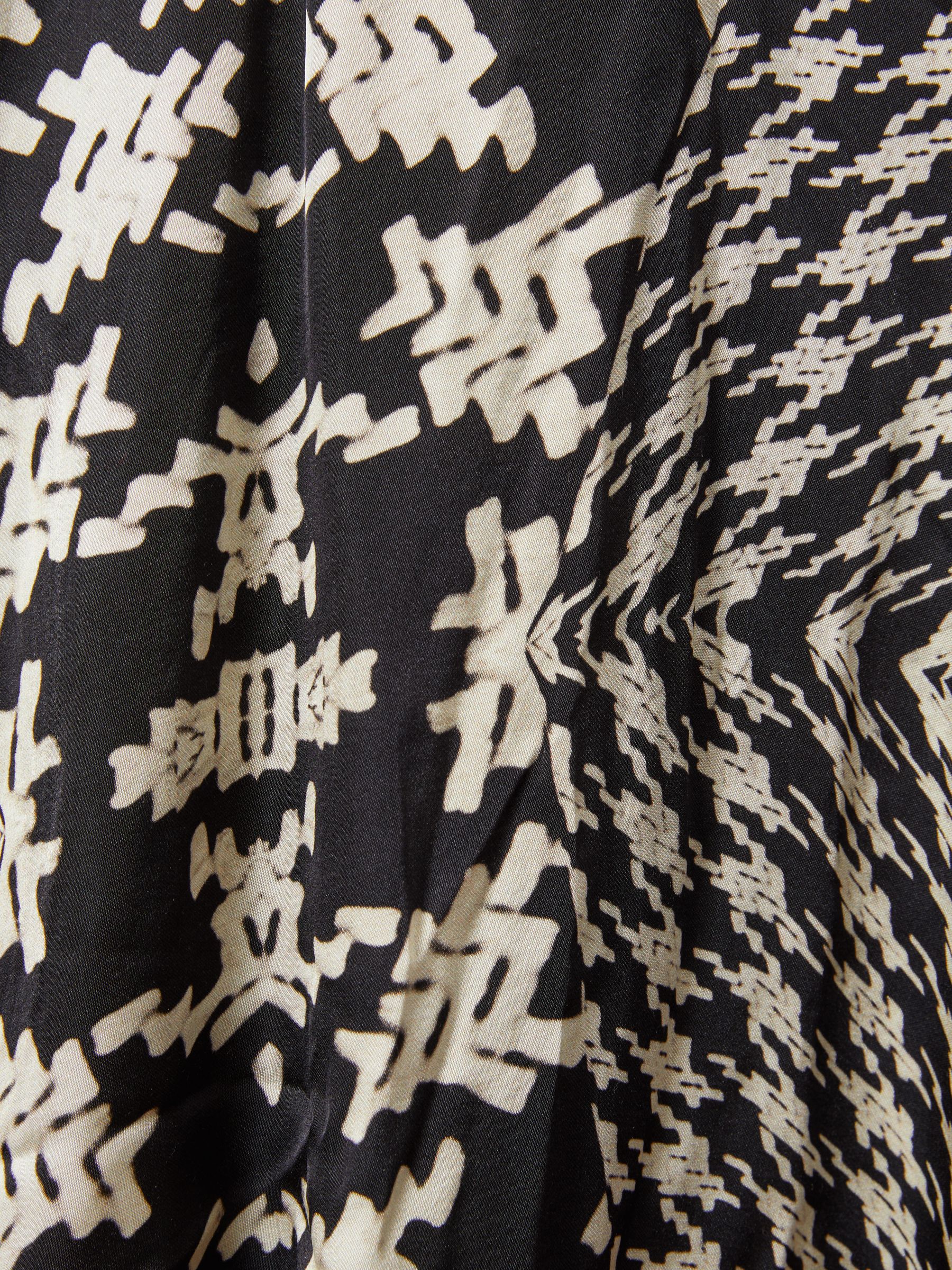 13-14 yrs Dogtooth Flared Hem Dress in Black/Cream - Image 5 of 5