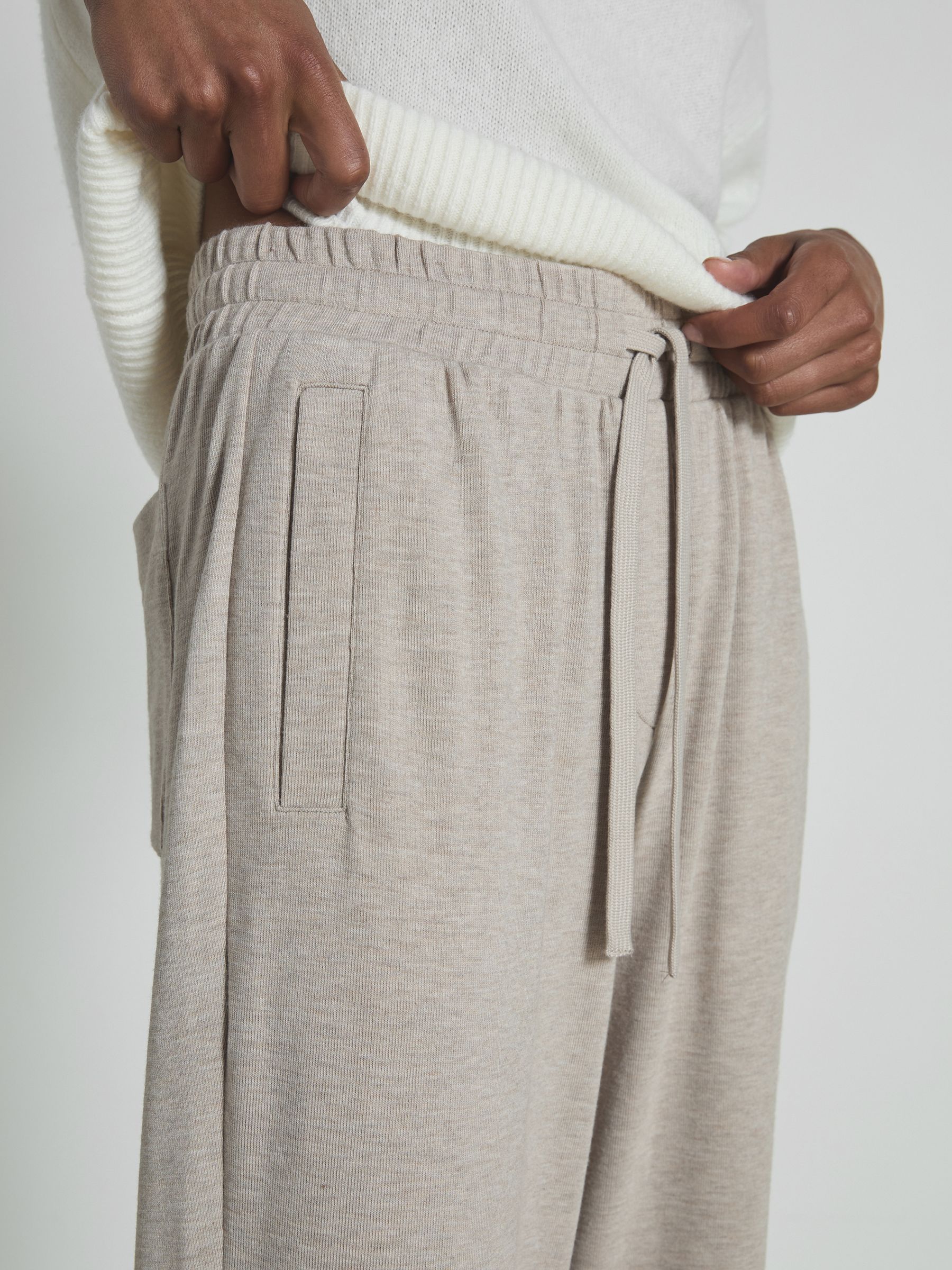 Thermal Jersey Drawstring Joggers in Fawn - Image 3 of 5