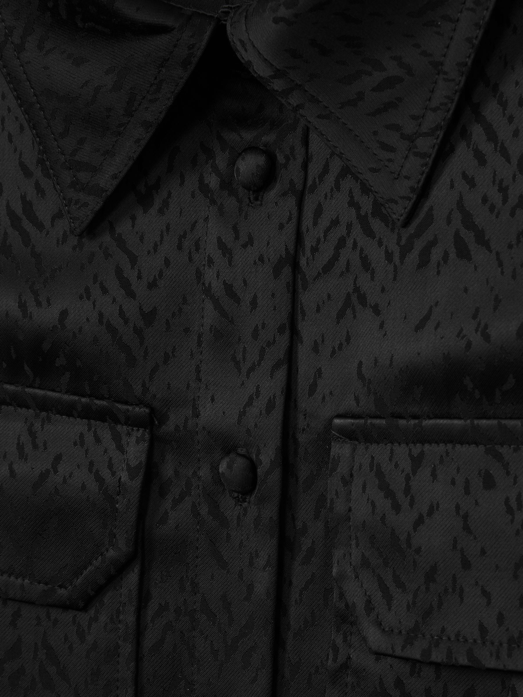 Herringbone-Jacquard Satin Shirt in Black - Image 6 of 6