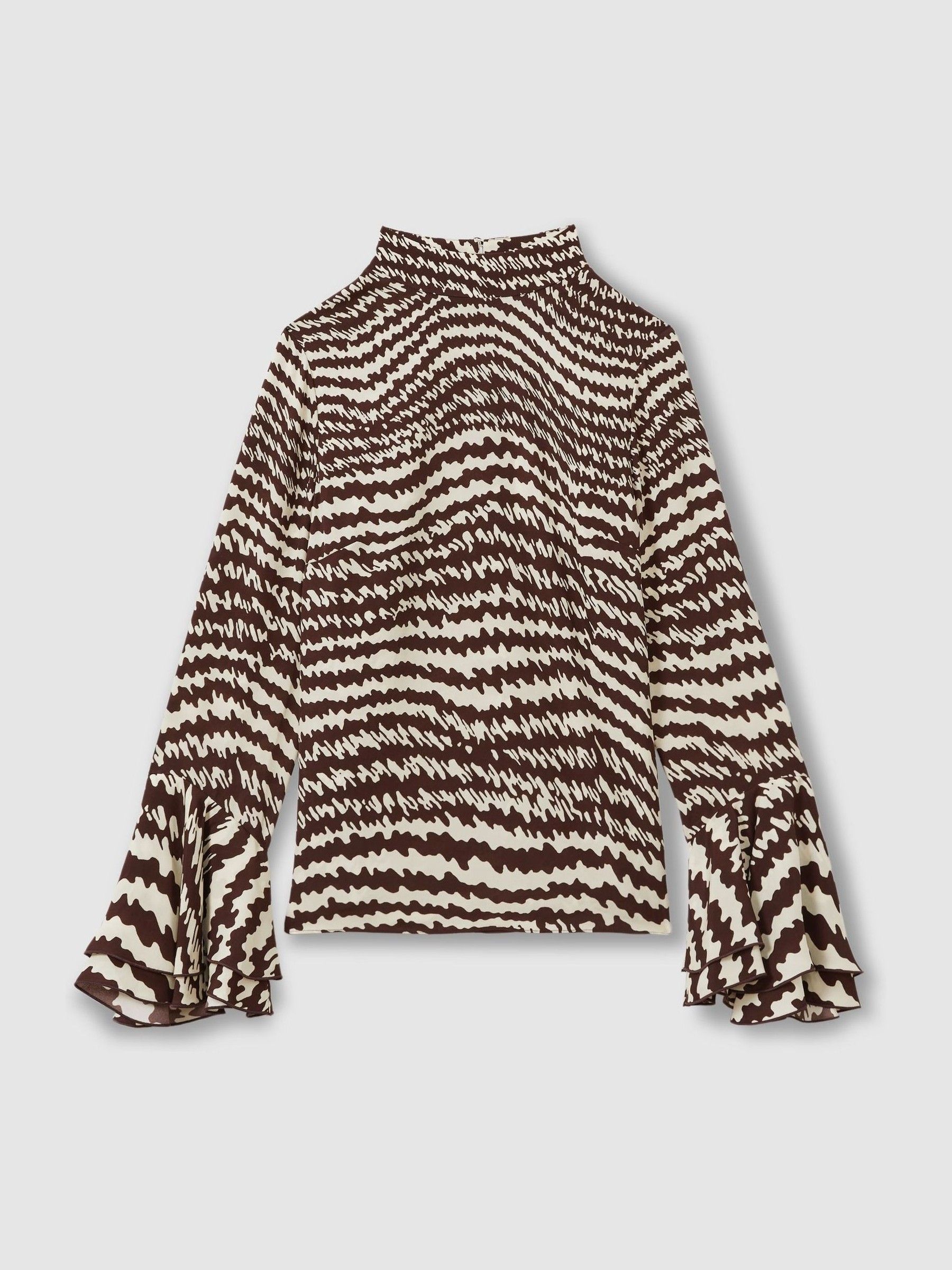 Florere Tiered Sleeve Chocolate Blouse in Chocolate - Image 2 of 7