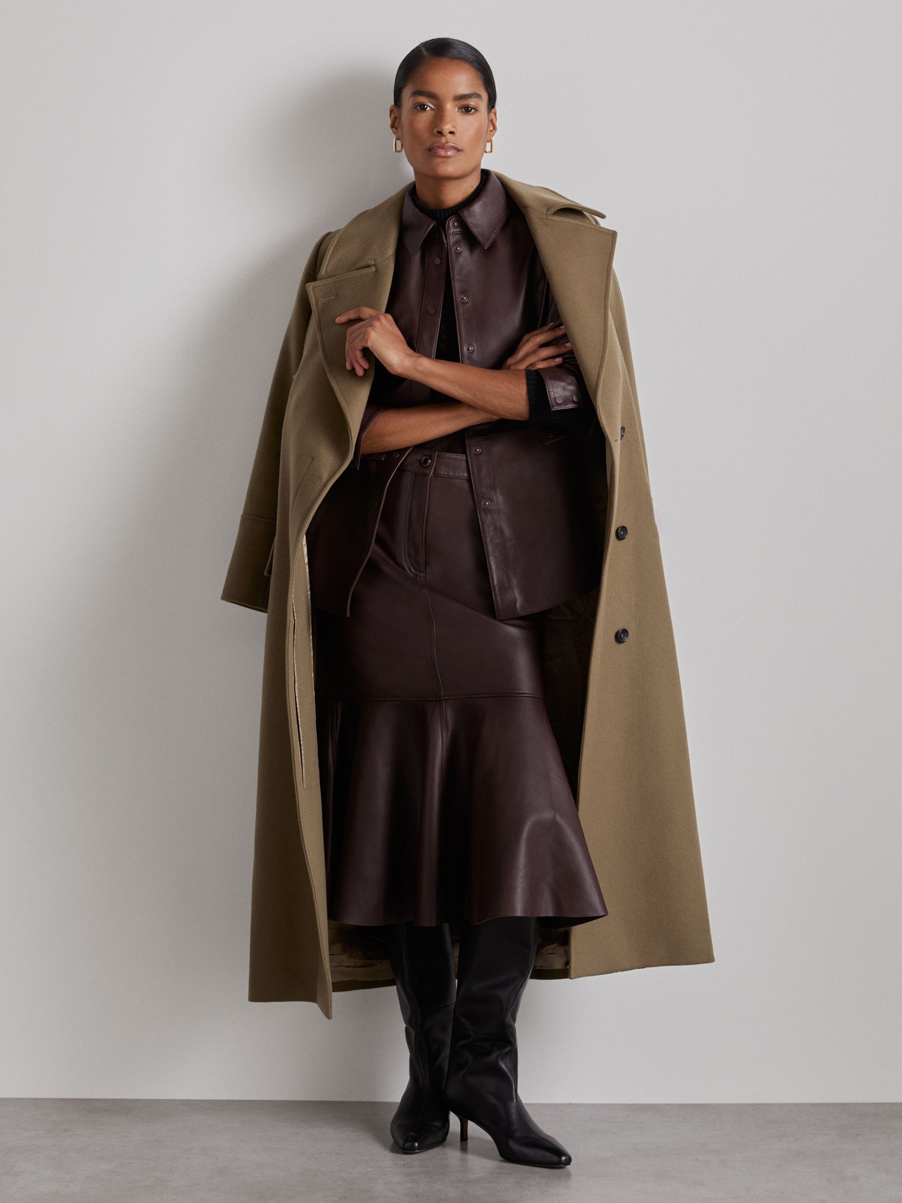 Atelier Leather Shirt in Oxblood - Image 1 of 7