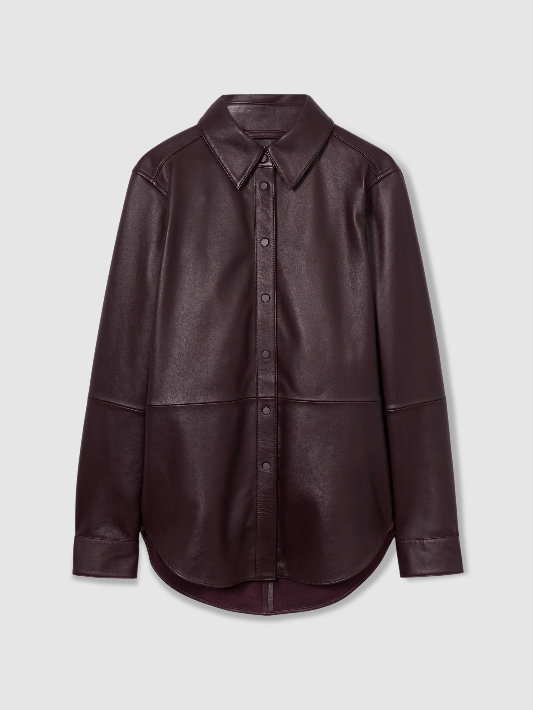 Atelier Leather Shirt in Oxblood - Image 2 of 7