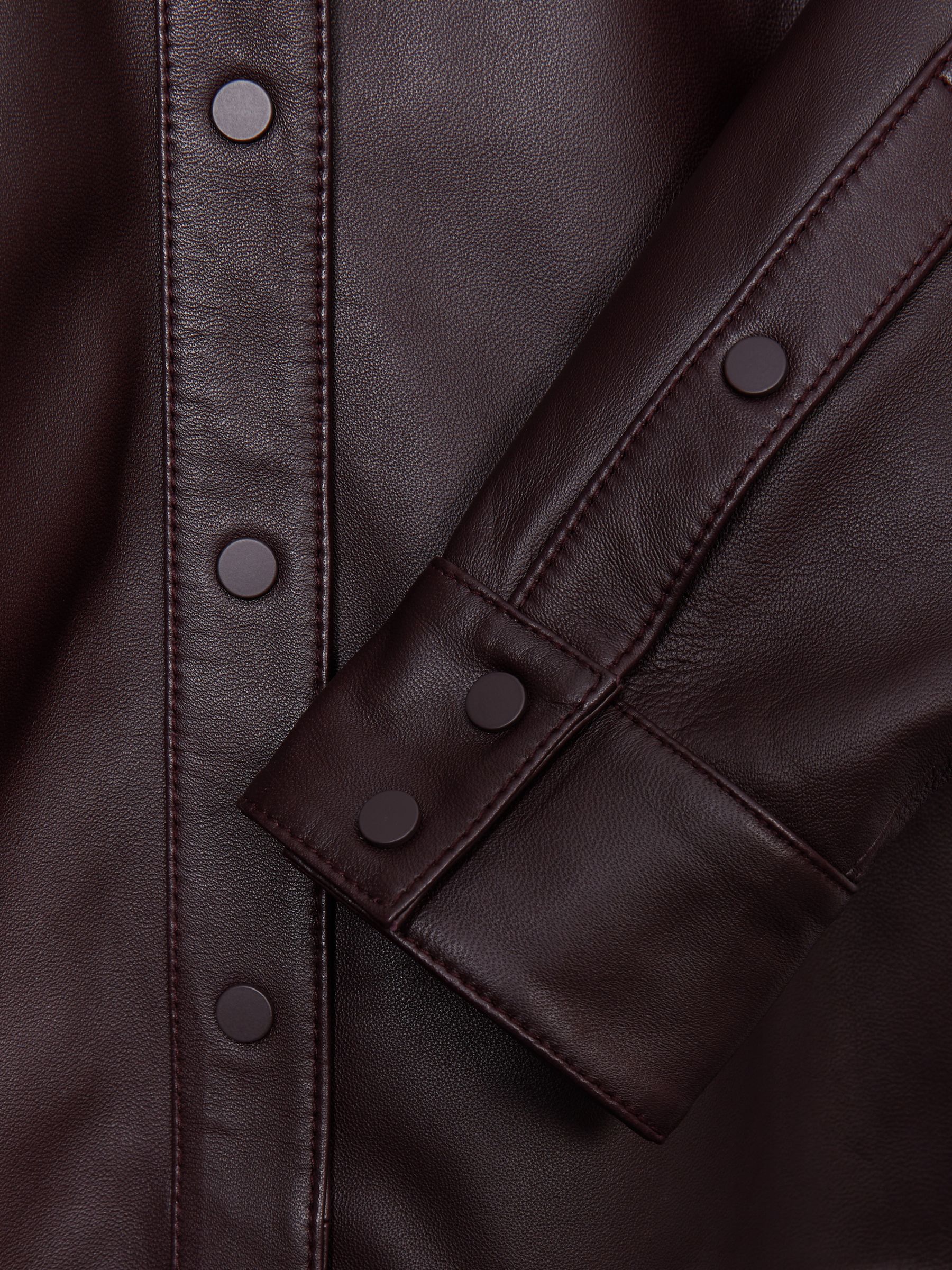 Atelier Leather Shirt in Oxblood - Image 7 of 7