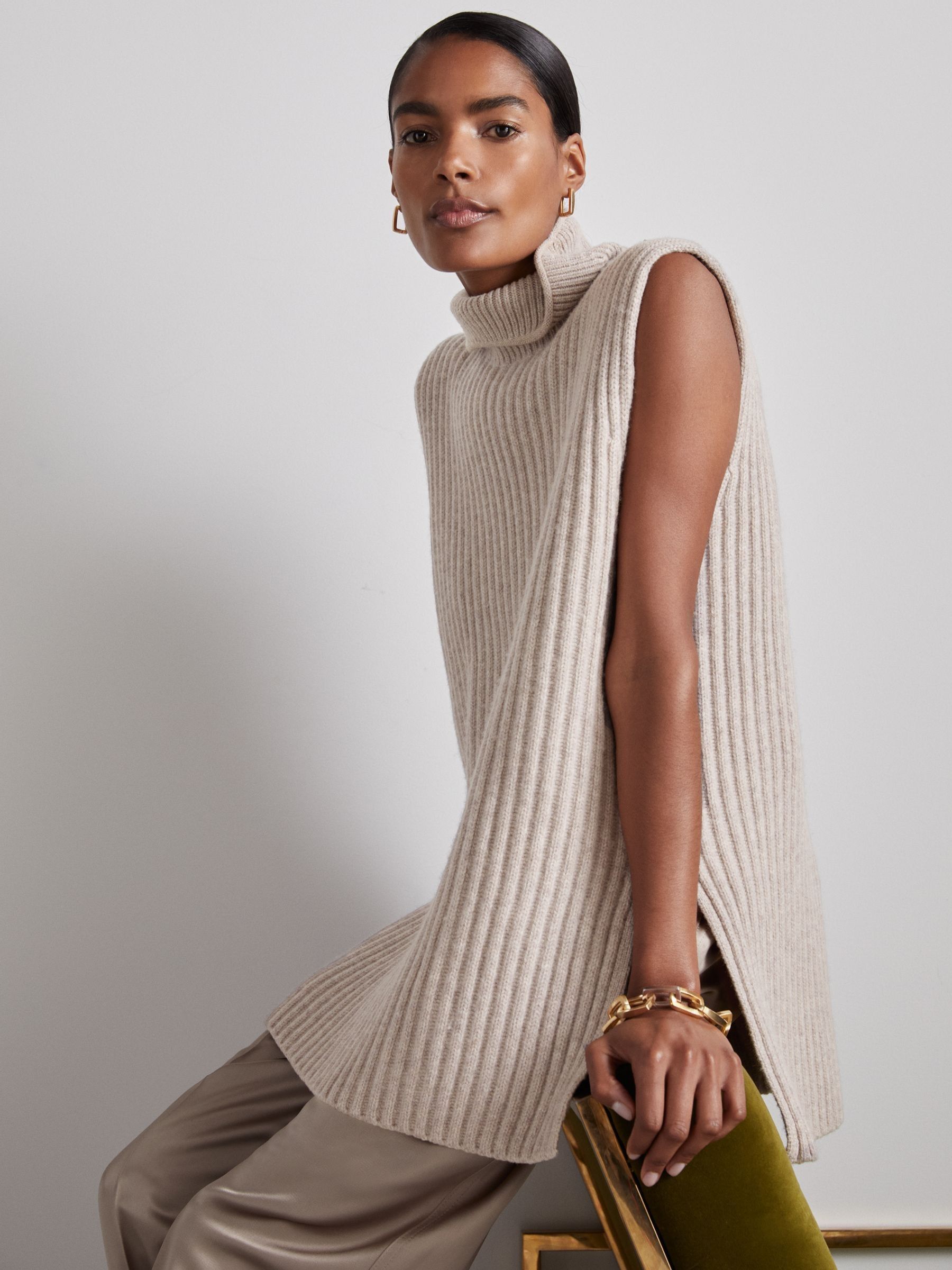 Atelier Wool-Blend Buttoned-Sleeve Jumper with Cashmere in Neutral - Image 4 of 7