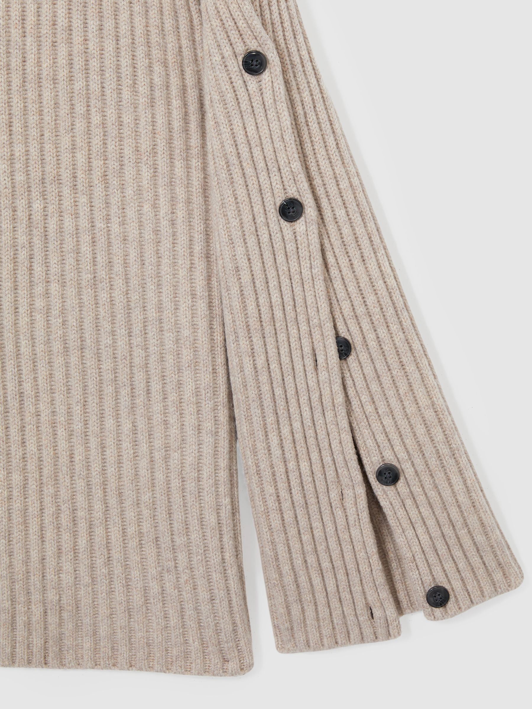 Atelier Wool-Blend Buttoned-Sleeve Jumper with Cashmere in Neutral - Image 7 of 7