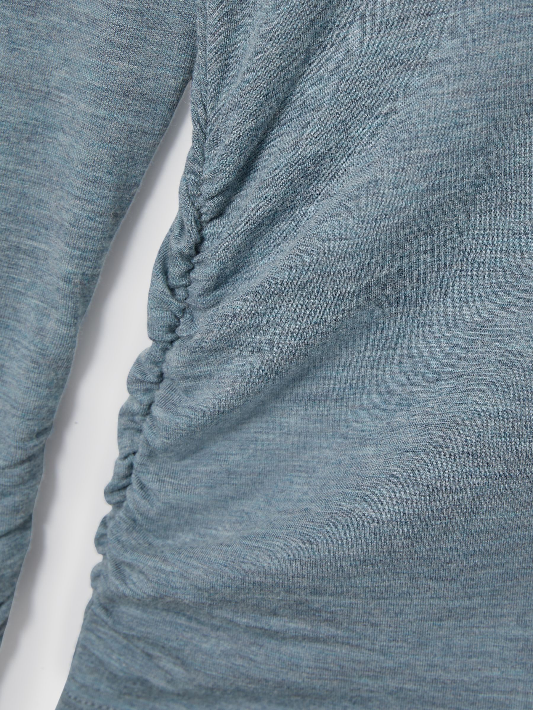 Ruched Jersey Top with Wool in Blue - image 3