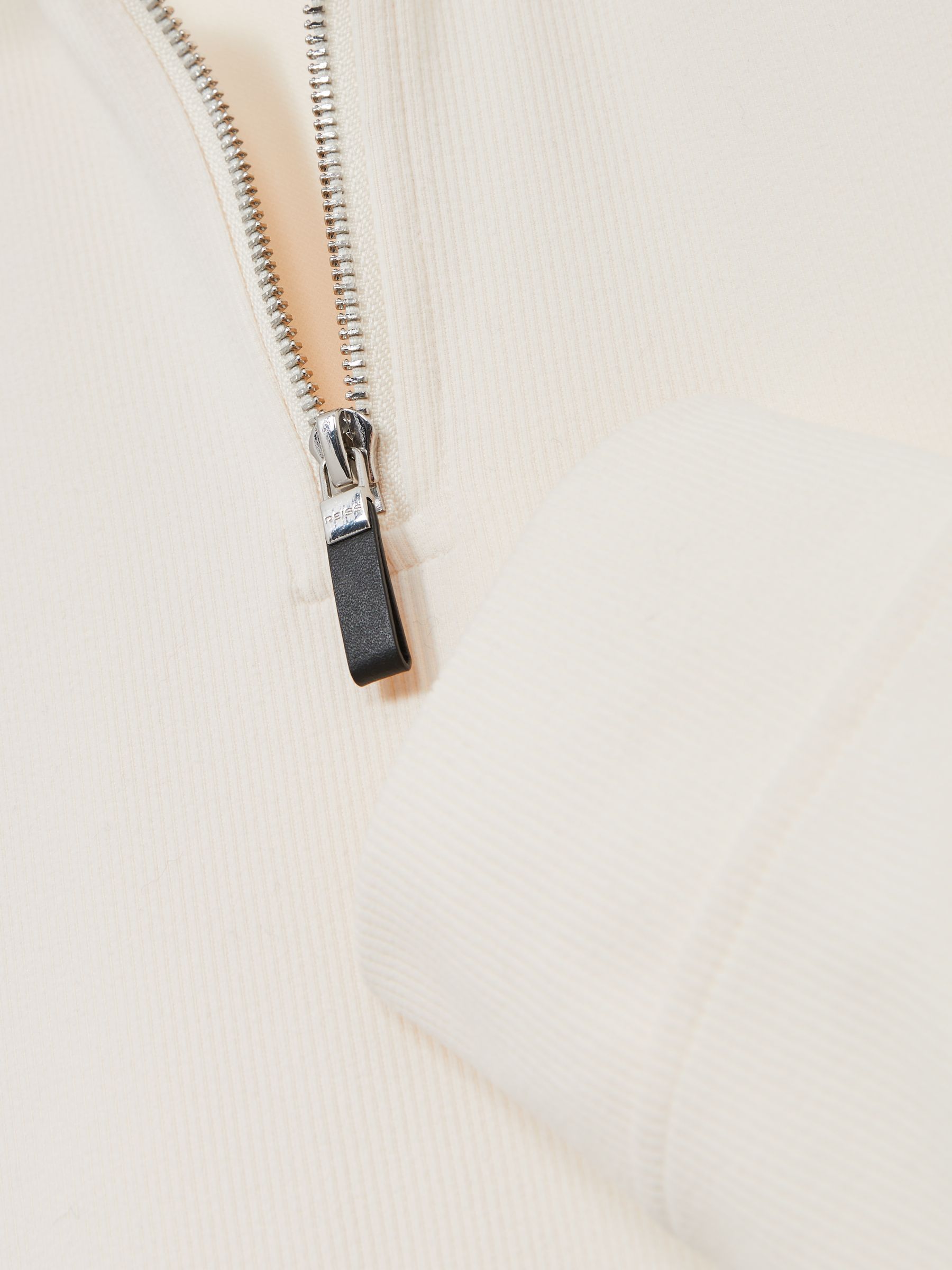 Brushed-Corduroy Half-Zip Jumper in Off White - Image 6 of 6