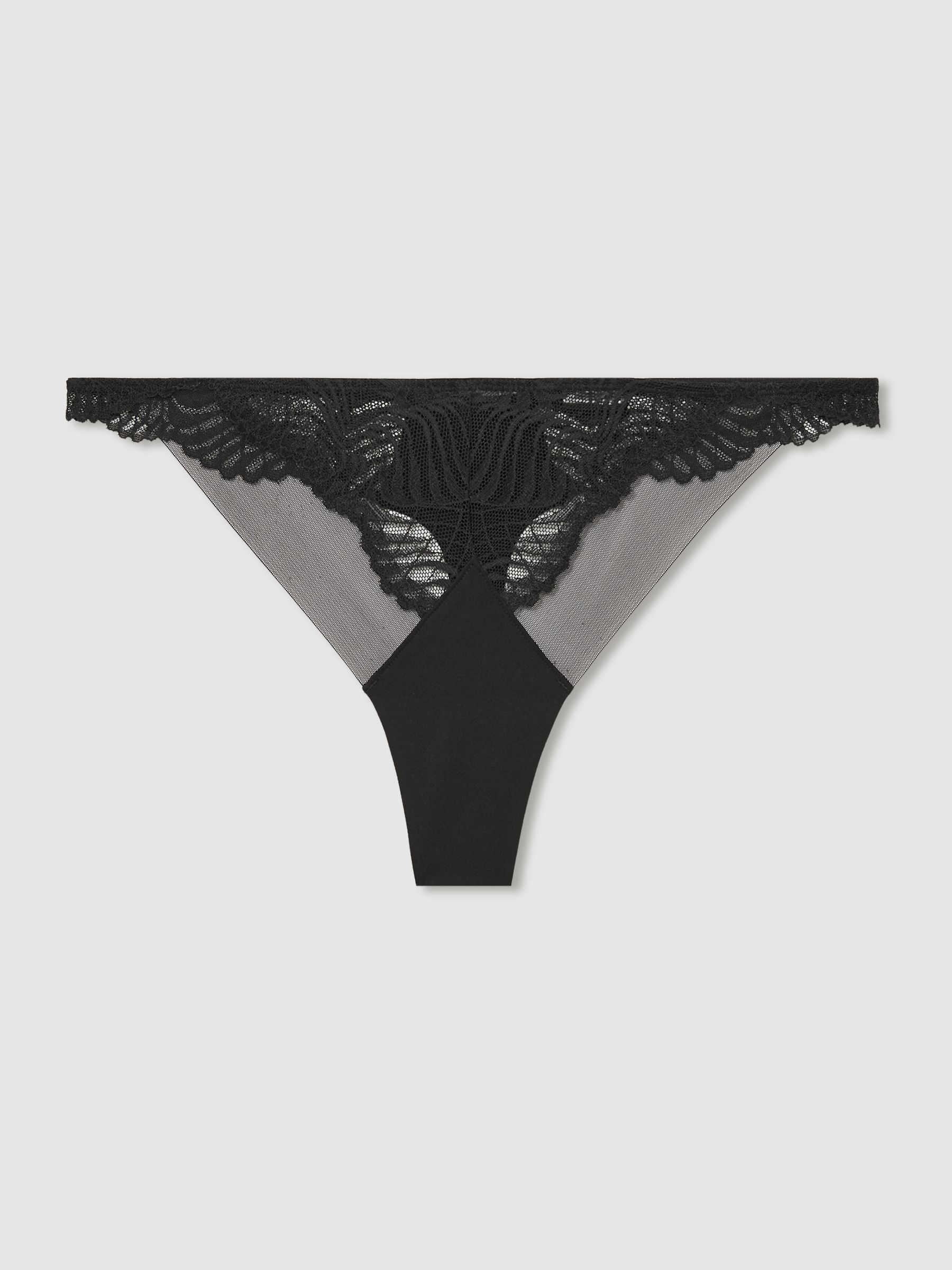 Guipure Lace Thong in Black - Image 1 of 2