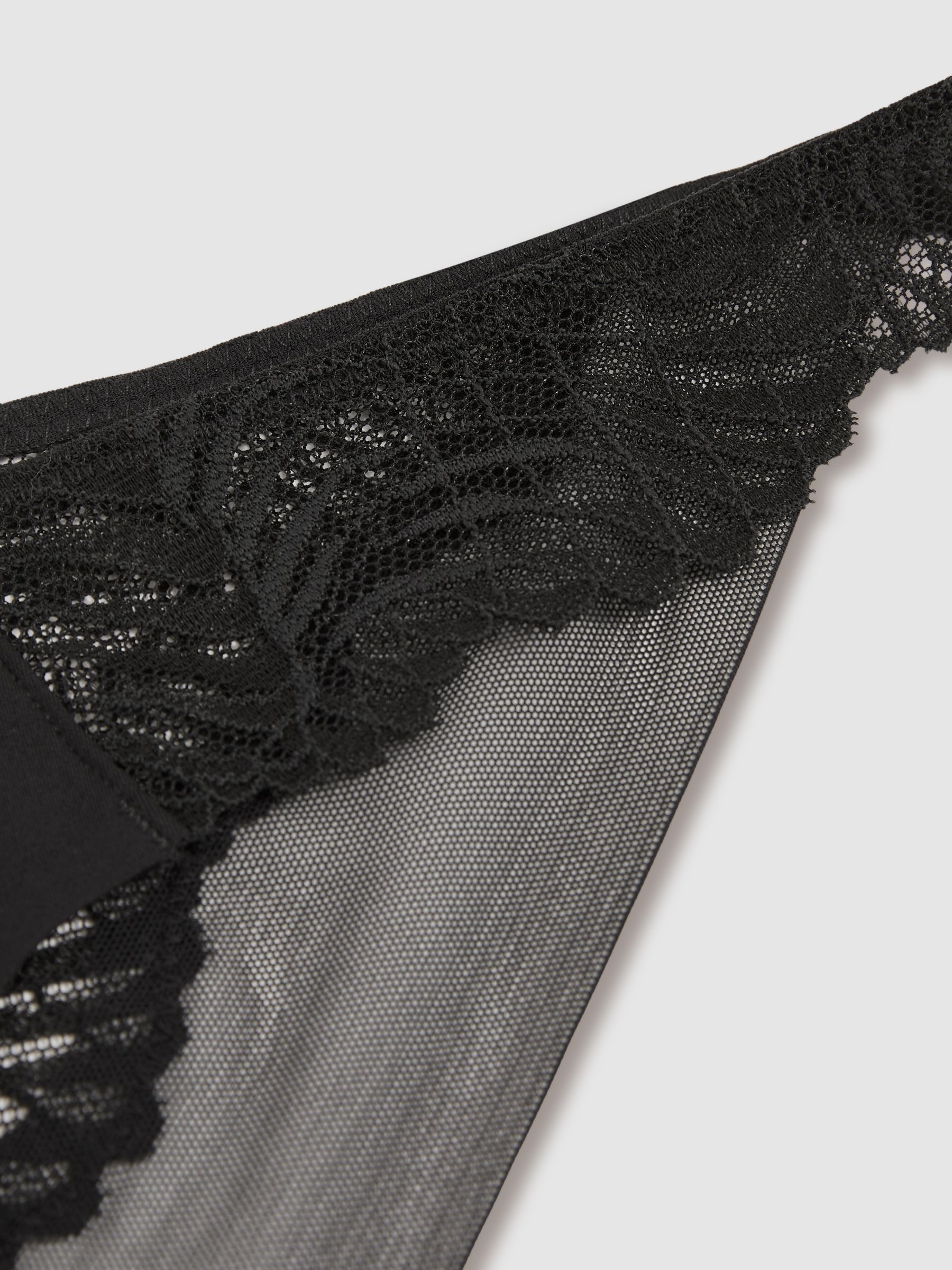 Guipure Lace Thong in Black - Image 2 of 2
