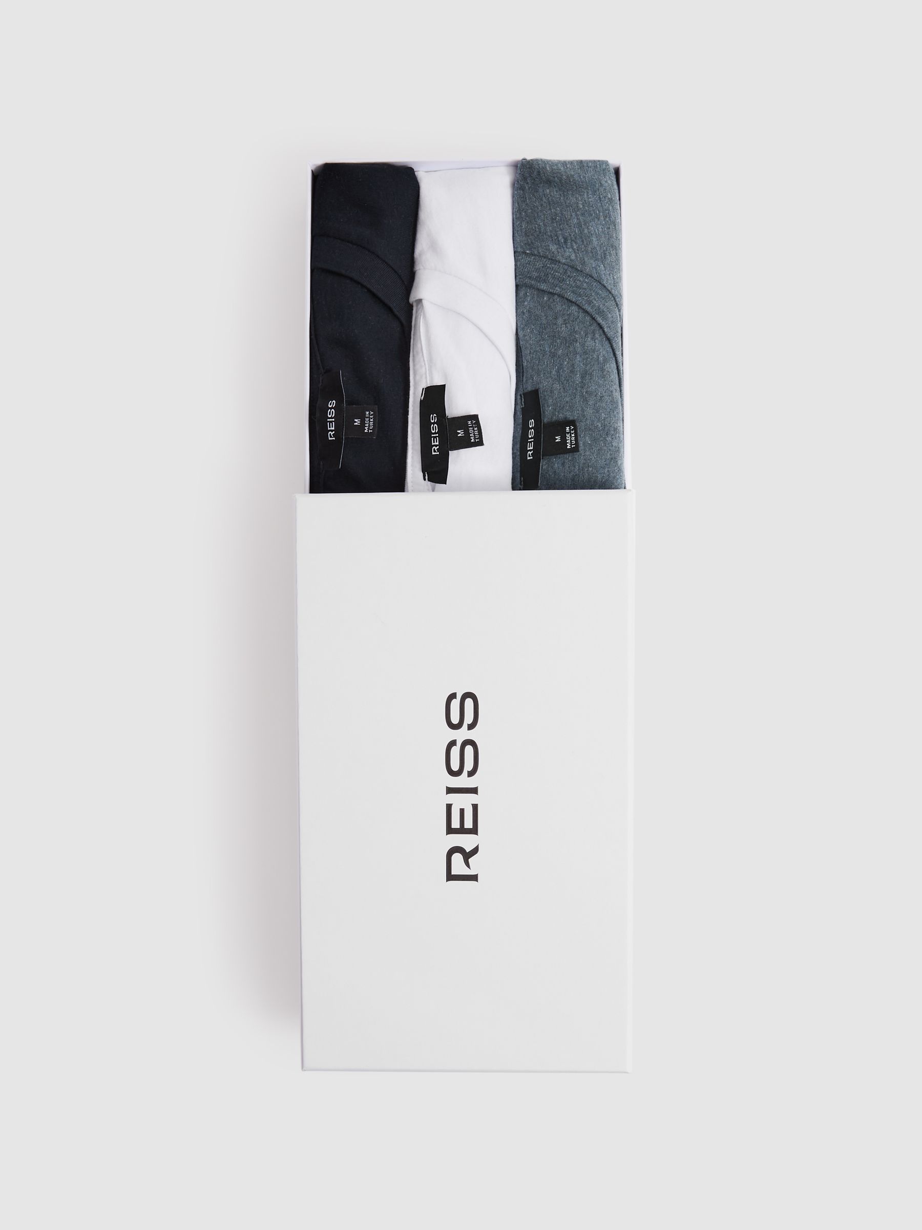 3 Pack Of Crew Neck T-Shirts in Blue Multi - Image 1 of 7 3 Pack Of Crew Neck T-Shirts in Blue Multi - Image 1 of 7