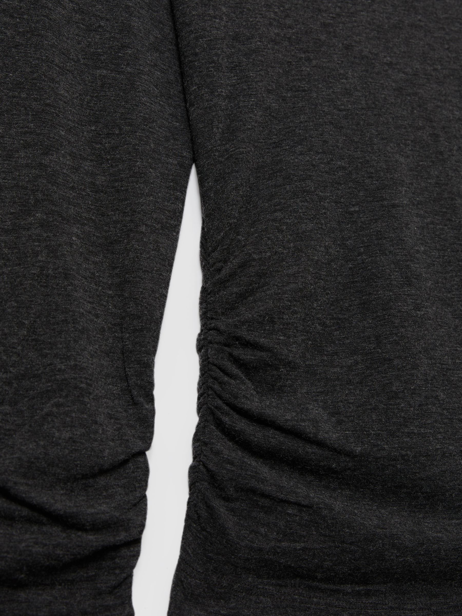 Ruched Jersey Top with Wool in Black - Image 6 of 6