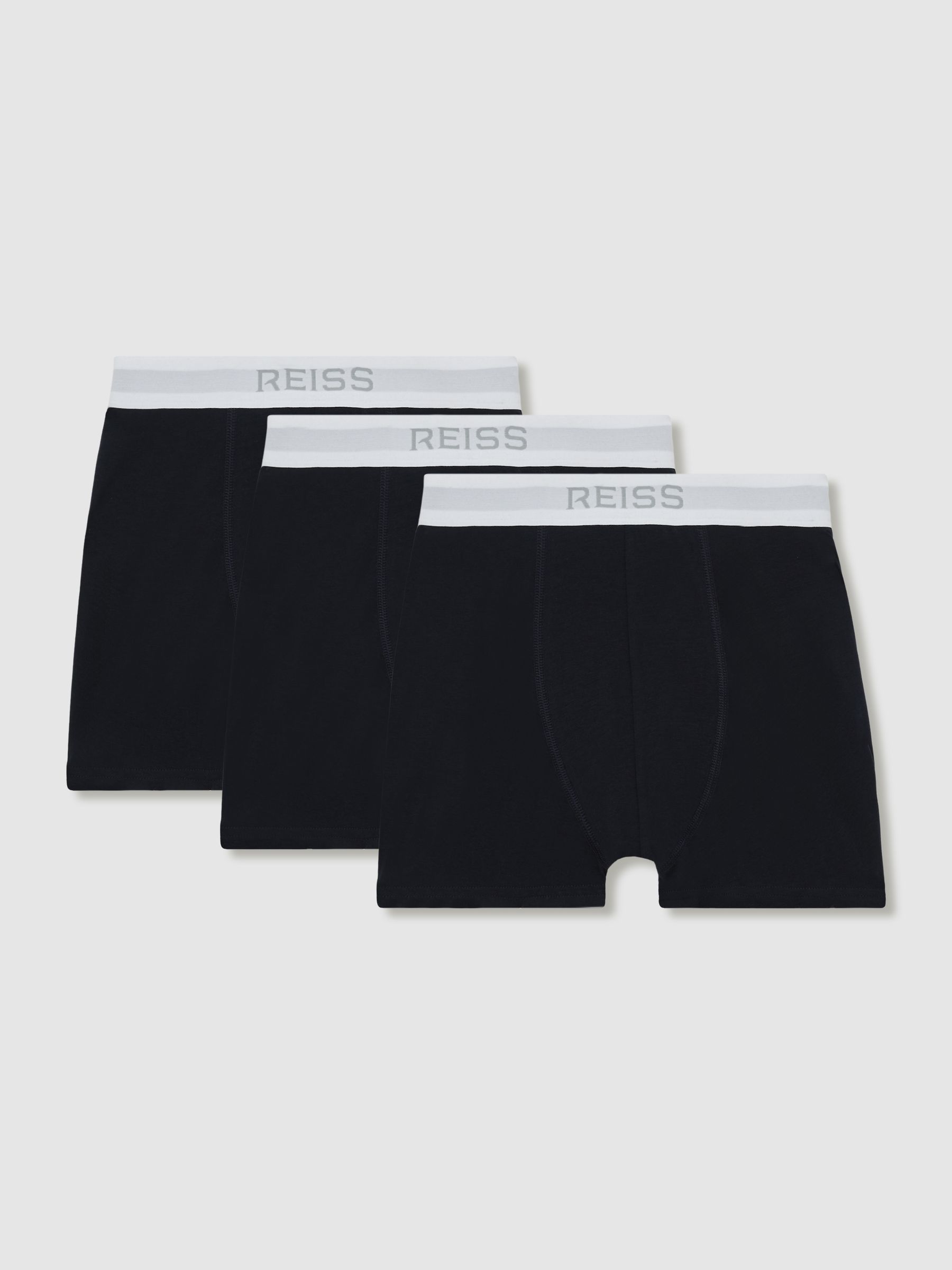 3 Pack Stretch-Cotton Boxers in Navy - Image 1 of 4