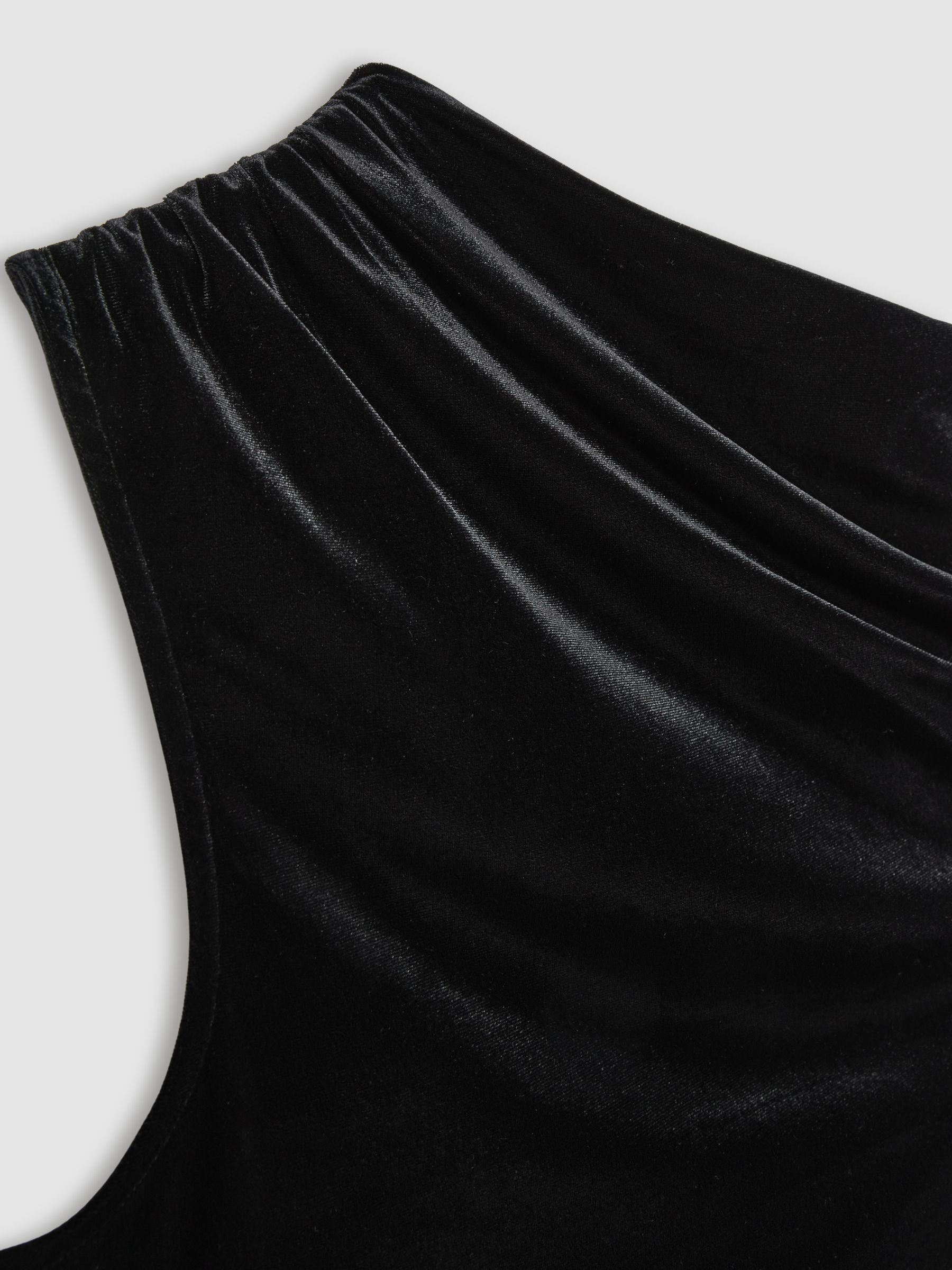 Velvet Drape Off-Shoulder Top in Black - Image 6 of 6