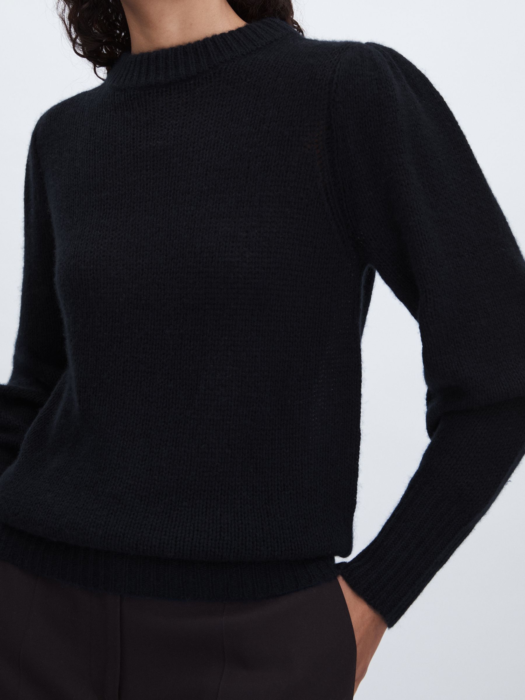 Cashmere Crew Neck Jumper in Navy - Image 3 of 6