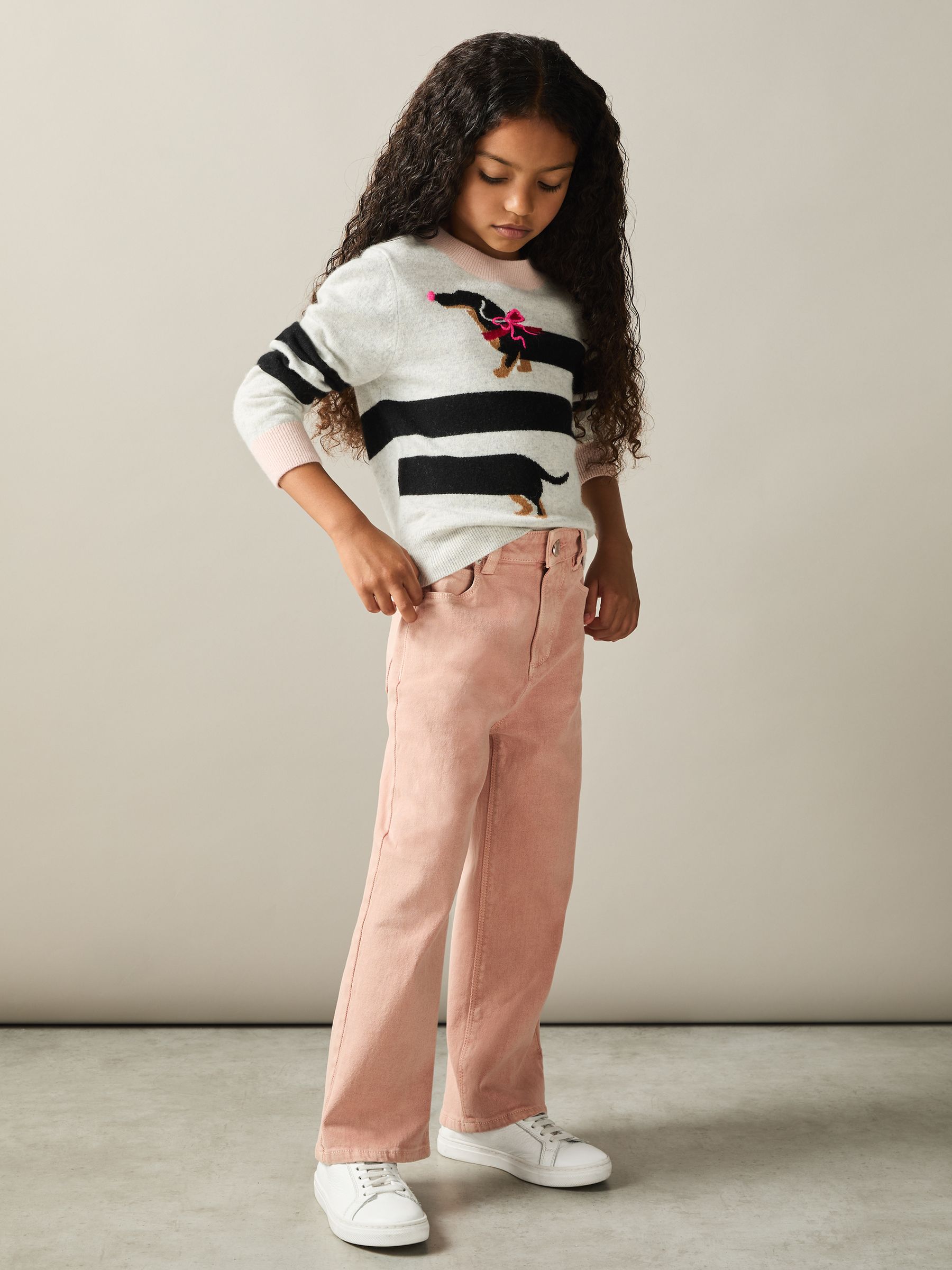 4-9 yrs Wide-Leg Jeans in Pink - Image 3 of 4