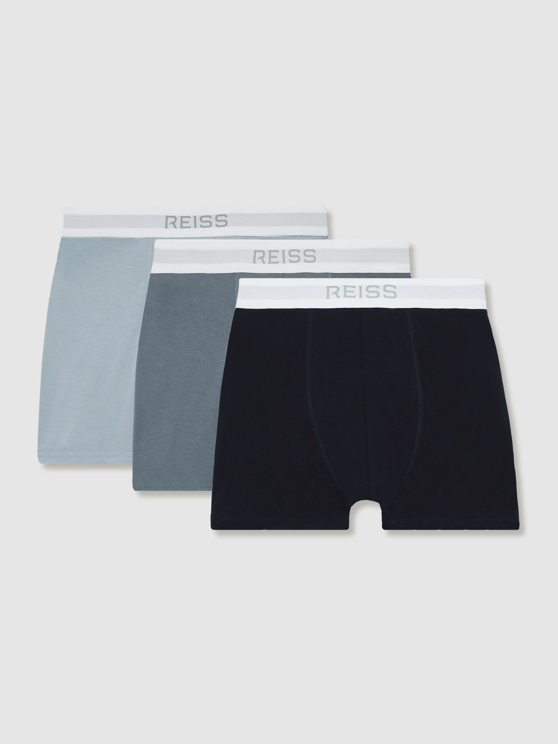 Stretch-Cotton Boxers 3 Pack in Blue Multi - Image 1 of 5
