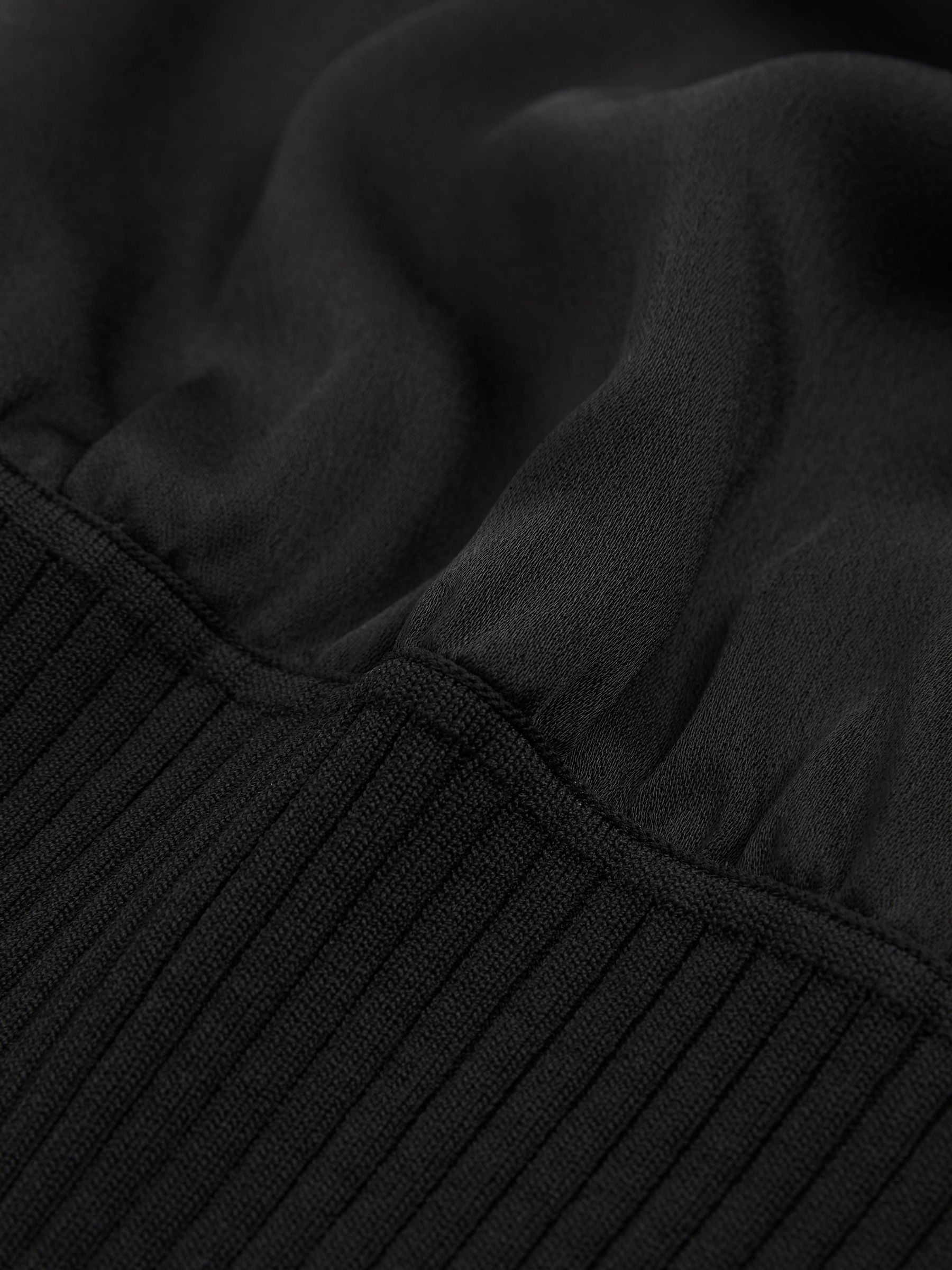 Florere Hybrid Satin Knit Cropped Top in Black - Image 6 of 6