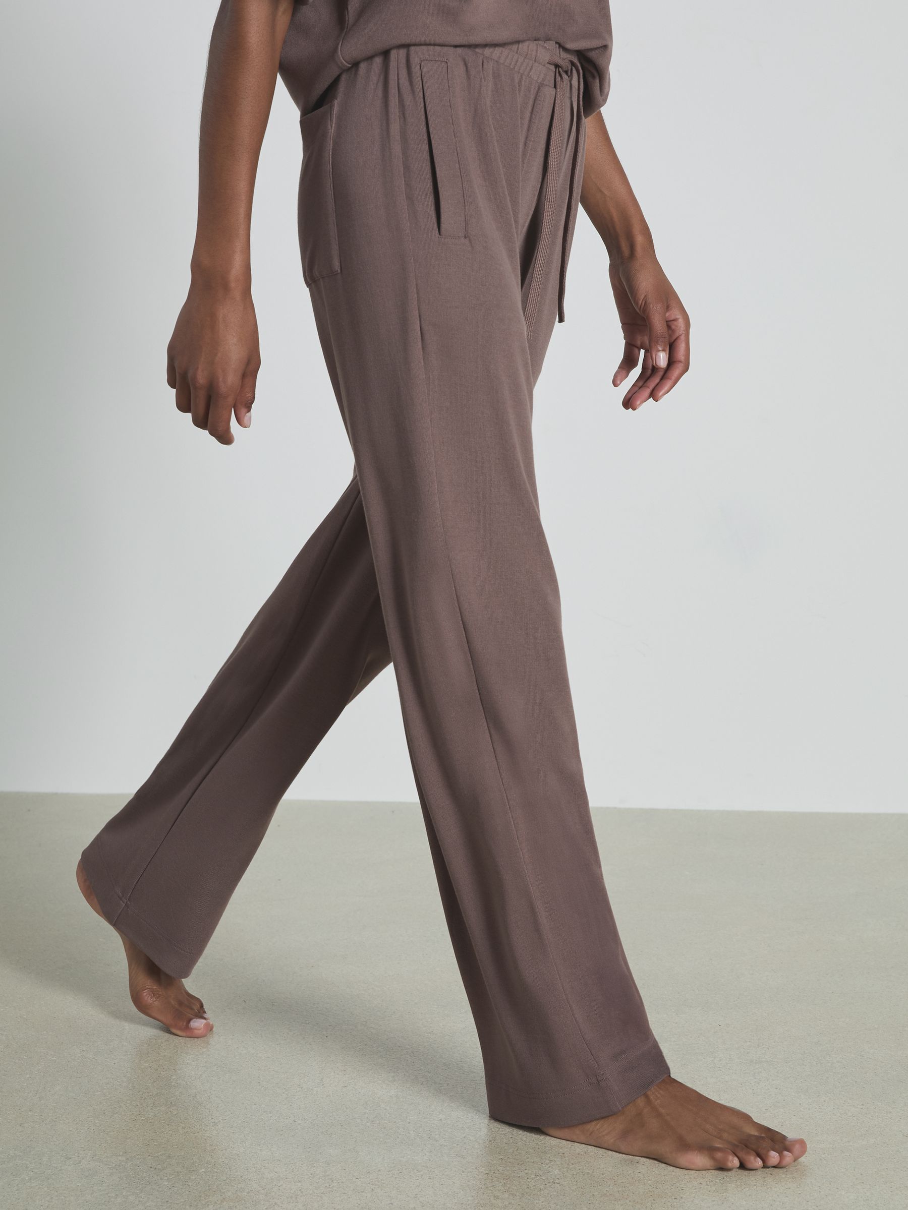 Thermal Jersey Drawstring Joggers in Dark Mink - Image 3 of 5