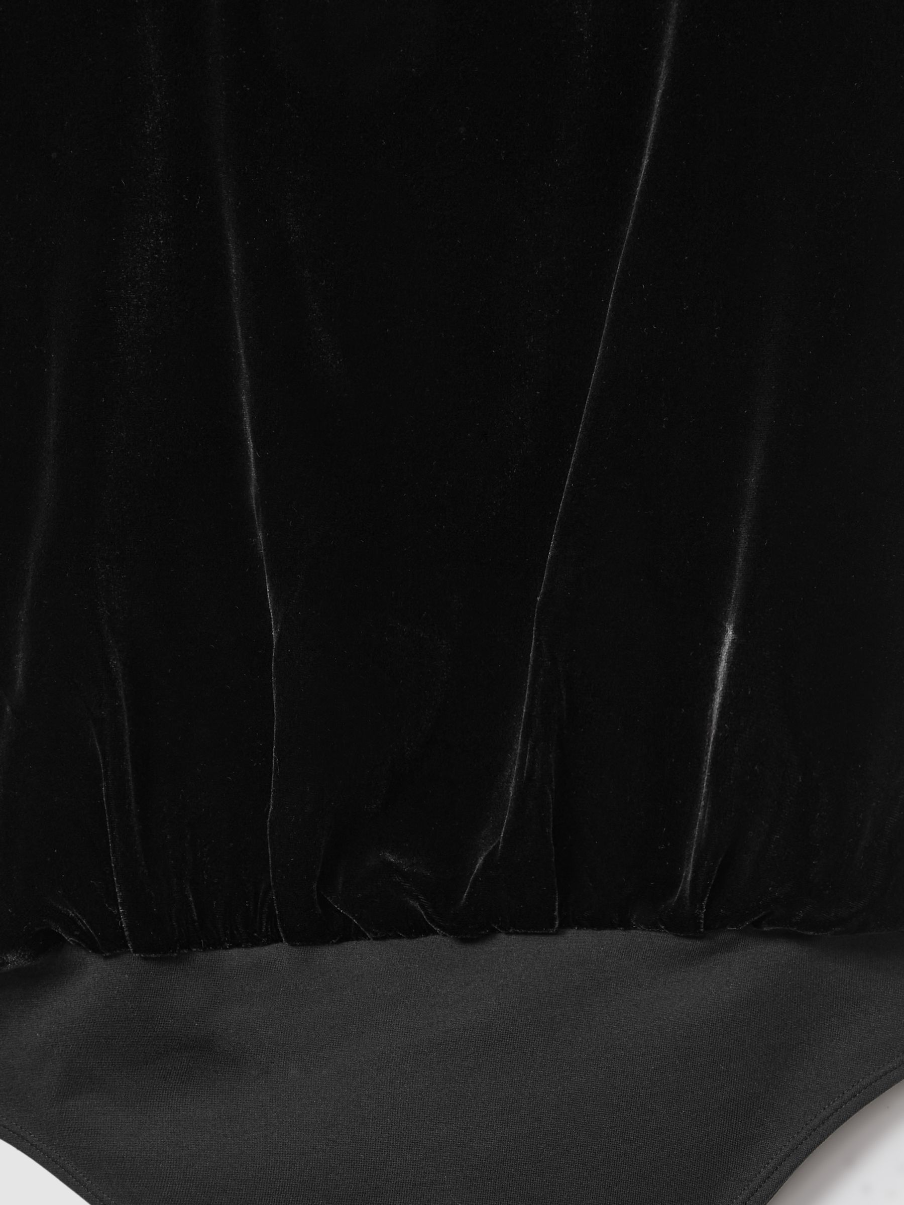 Atelier Velvet Draped Sleeveless Bodysuit in Black - Image 6 of 6