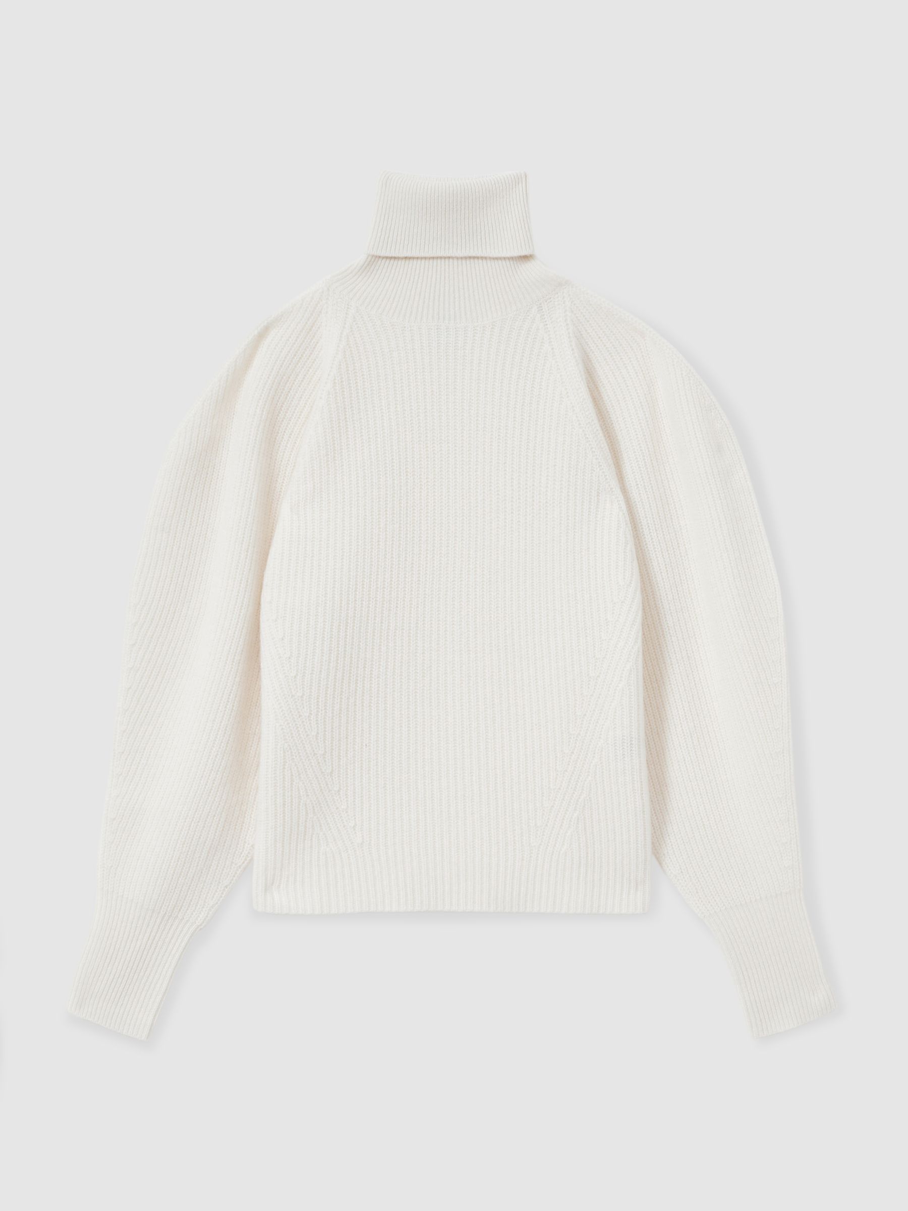 Wool Cashmere Roll Neck Jumper in Cream - Image 2 of 6