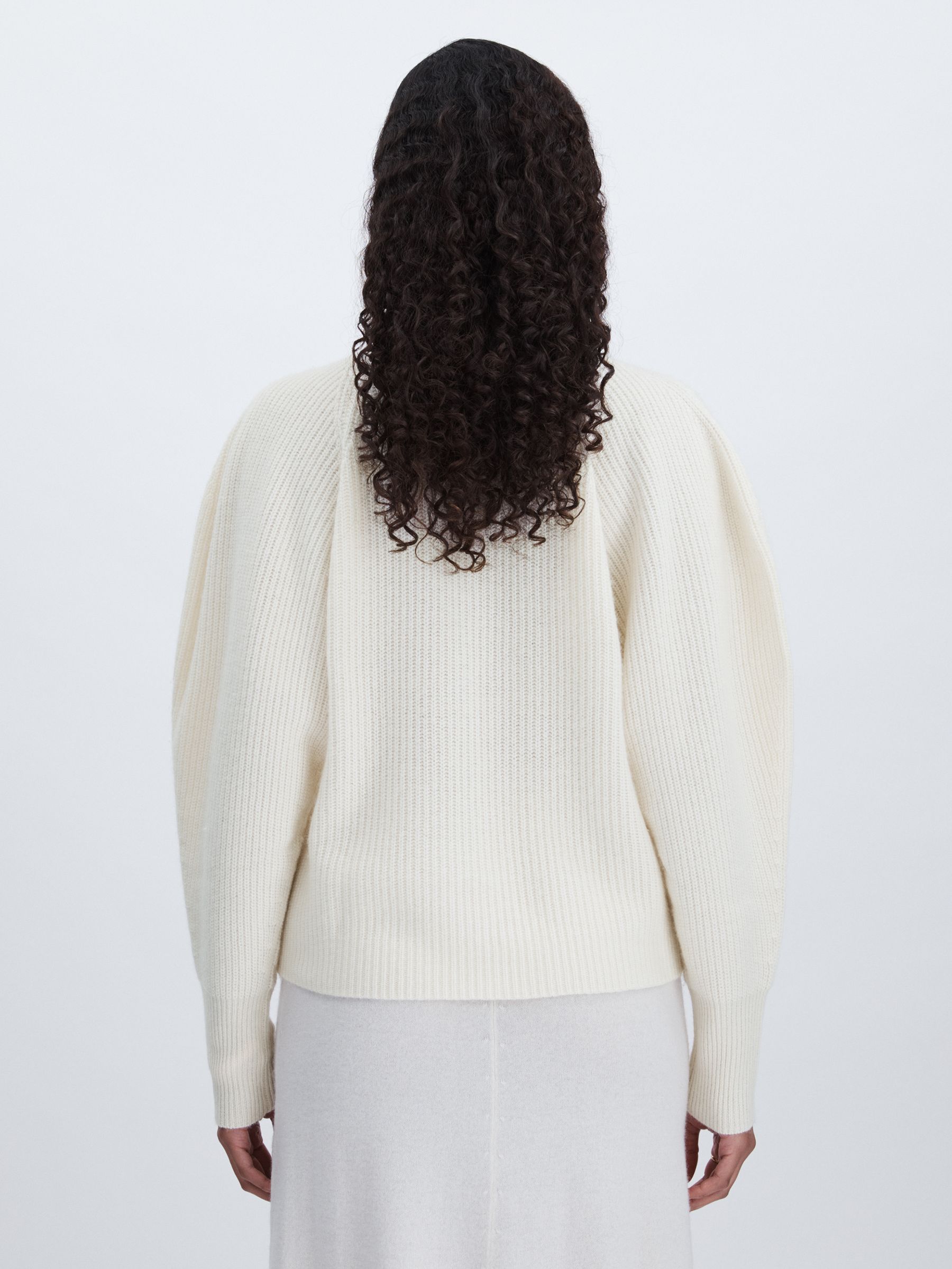 Wool Cashmere Roll Neck Jumper in Cream - Image 5 of 6