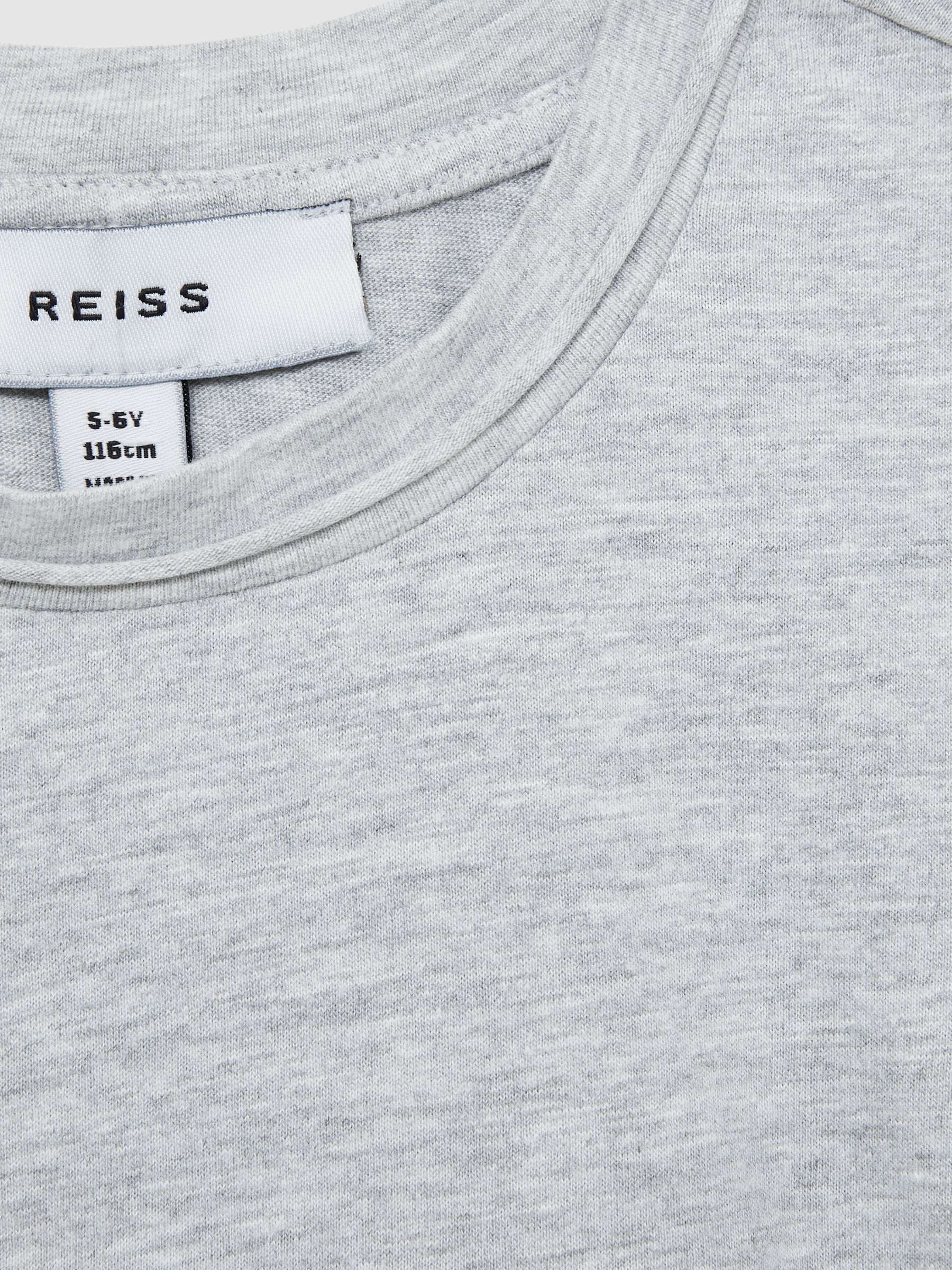 9-13 yrs Cotton-Jersey Cropped T-Shirt in Grey - Image 4 of 4