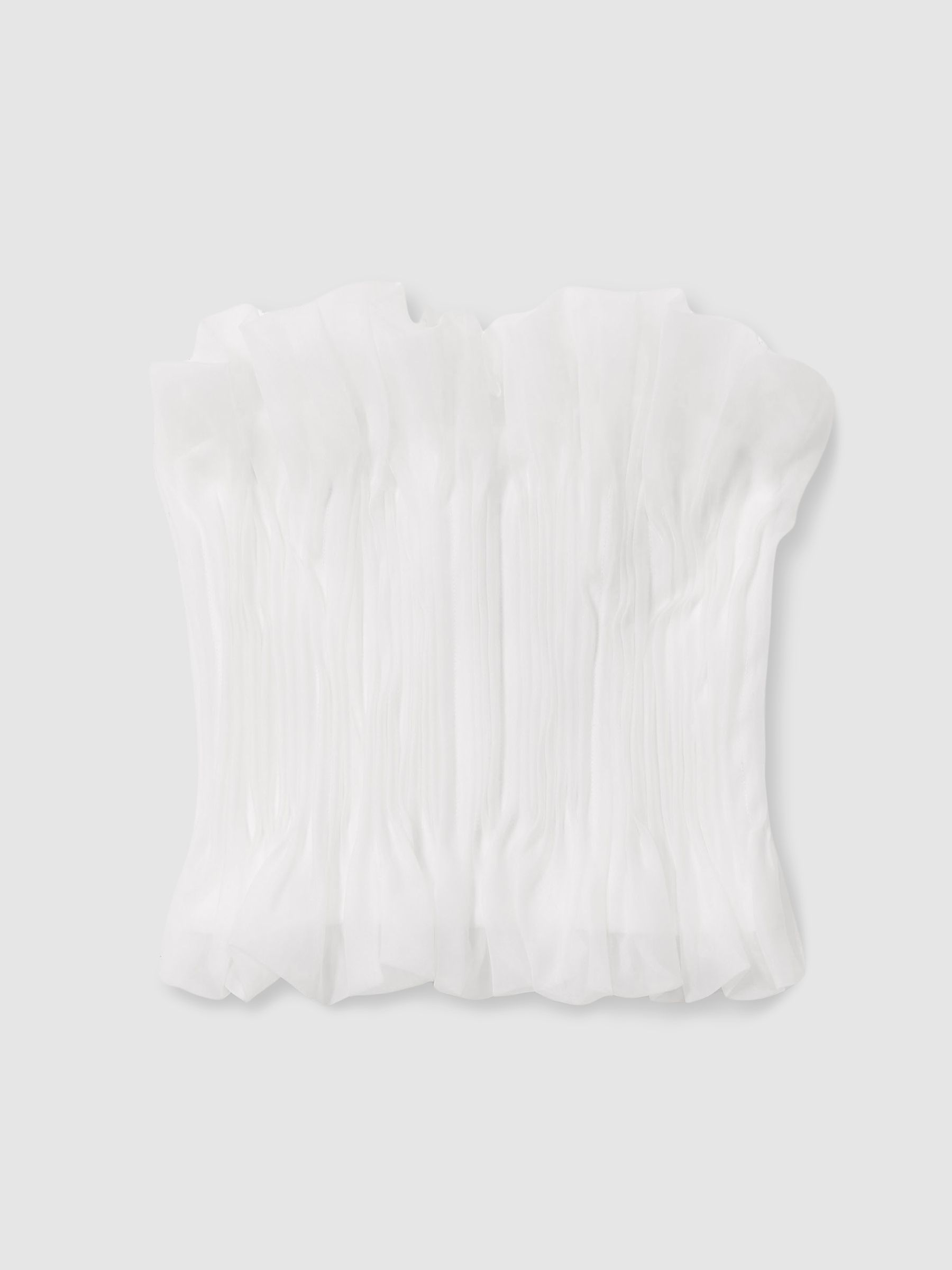 Acler Organza Pintuck Strapless Top in Ivory - Image 2 of 7