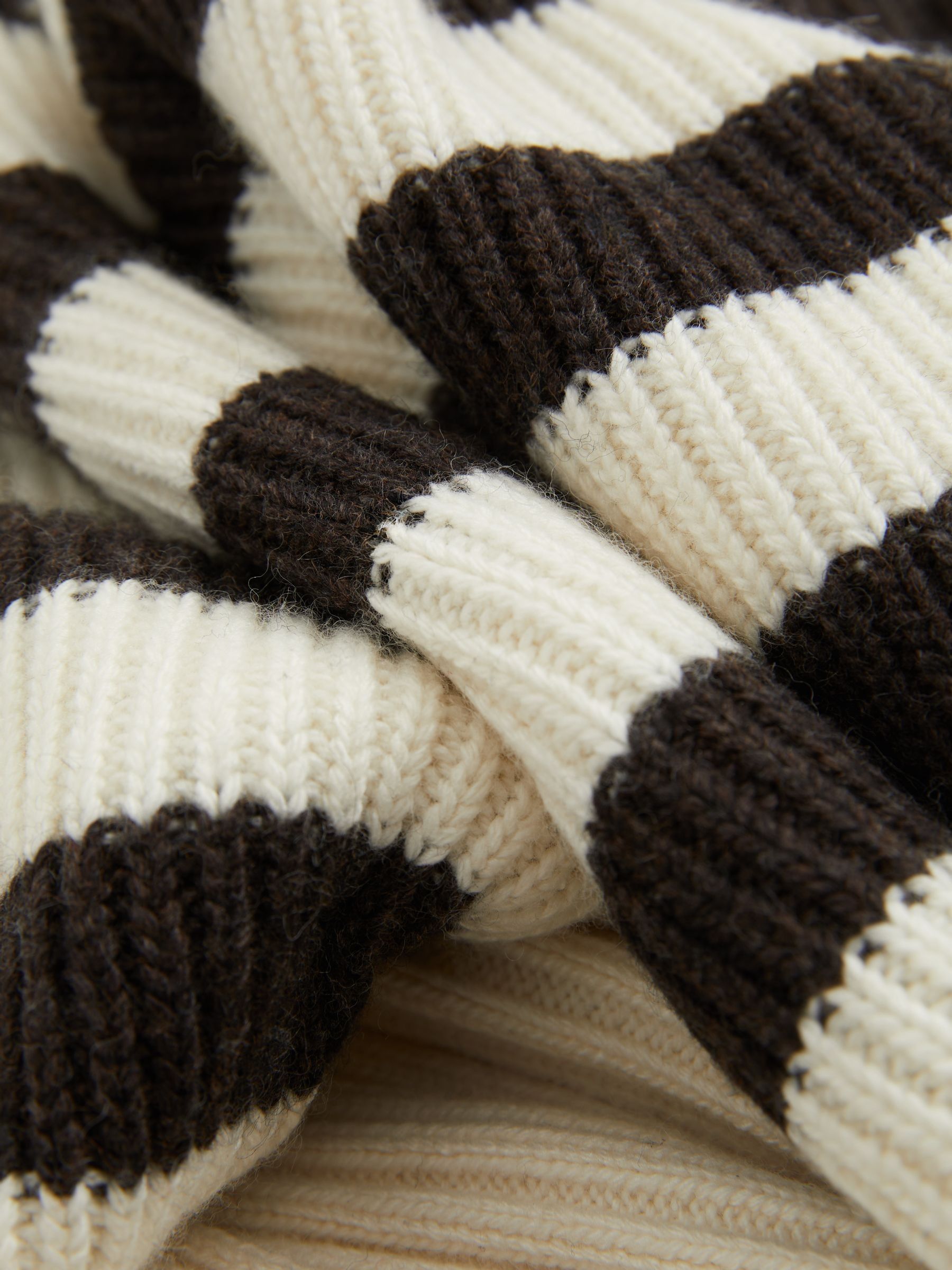 Florere Boxy Striped Jumper in Chocolate/Ivory - Image 6 of 6