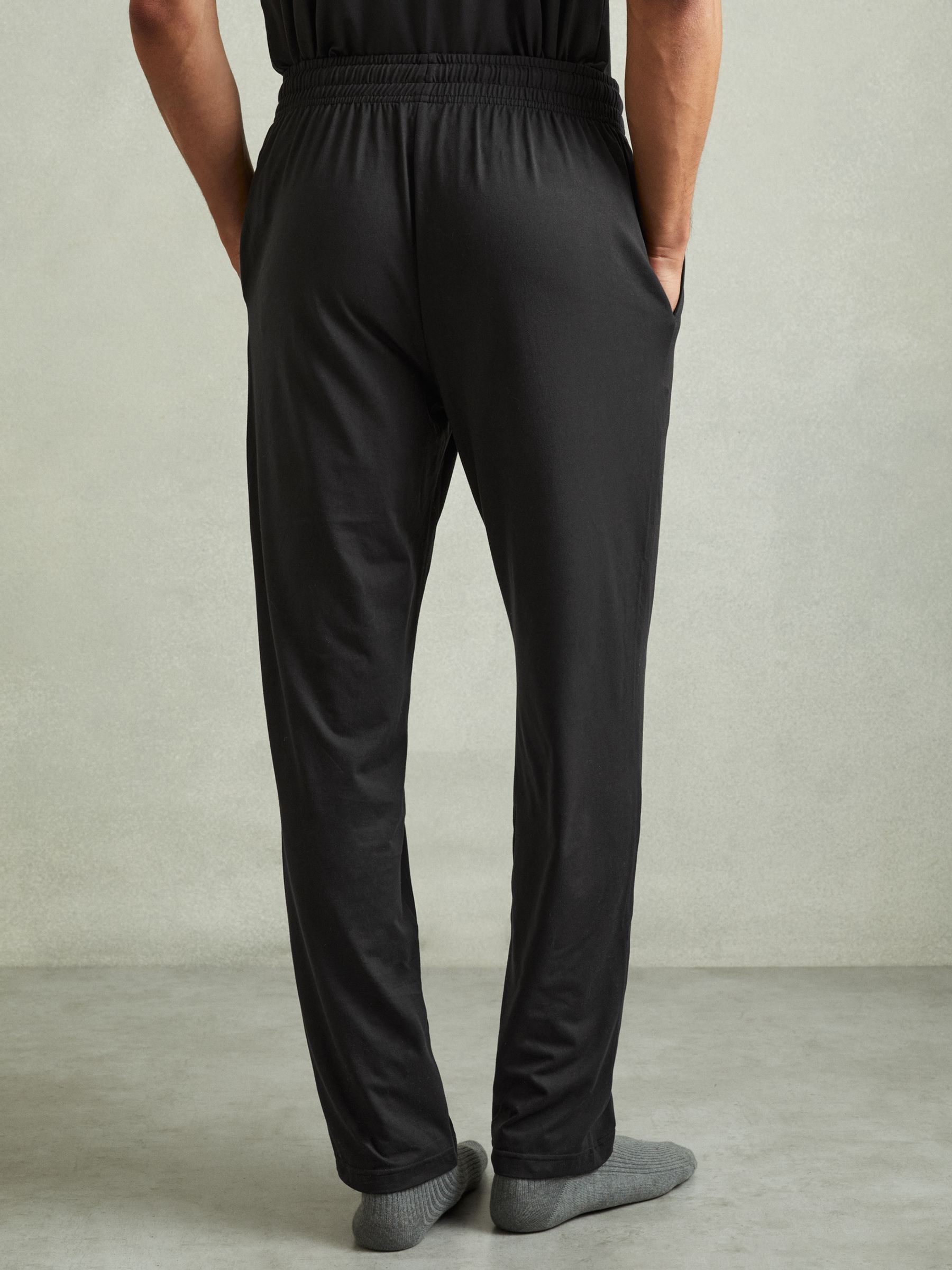 Tapered Stretch-Jersey Joggers in Black - Image 5 of 6
