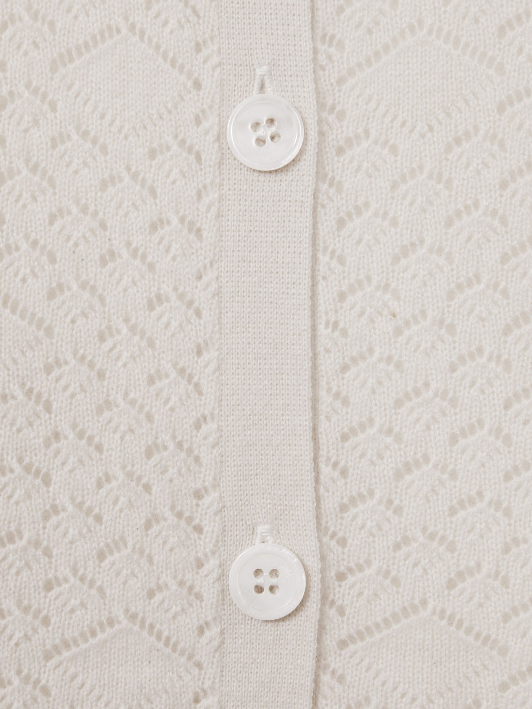 Madeleine Thompson Wool-Cashmere Lace-Knit Cardigan in Cream - Image 6 of 6