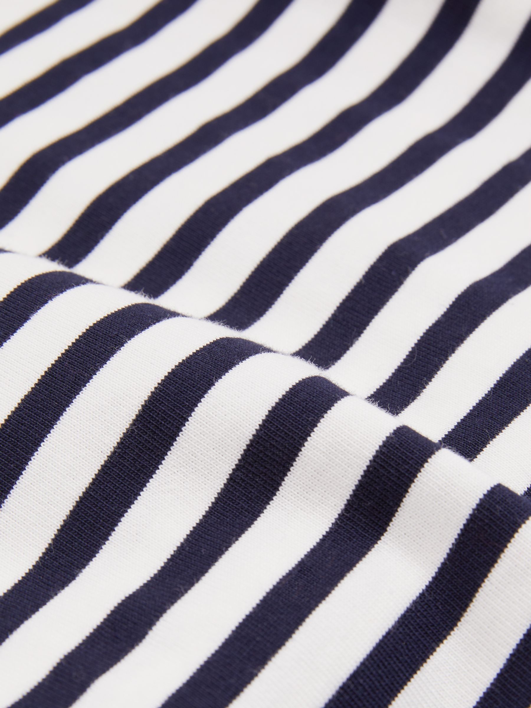 9-13 yrs Oversized Striped Cotton T-Shirt in Navy - Image 4 of 4