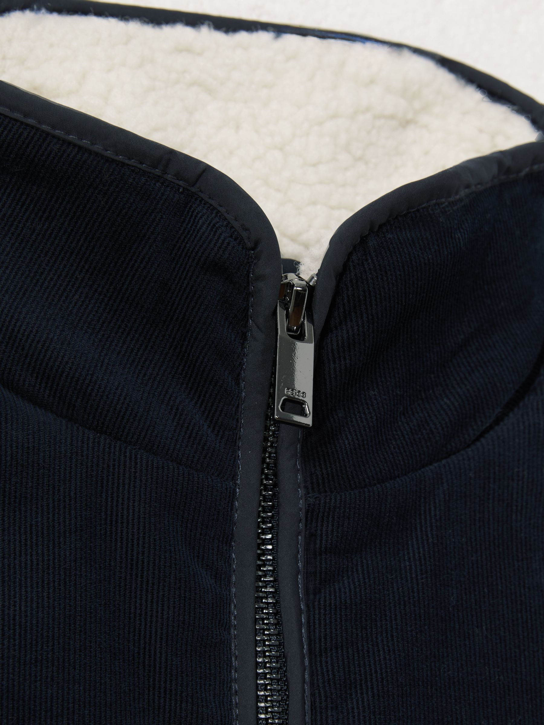 13-14 yrs Cotton-Corduroy and Fleece Gilet in Navy/White - Image 3 of 4