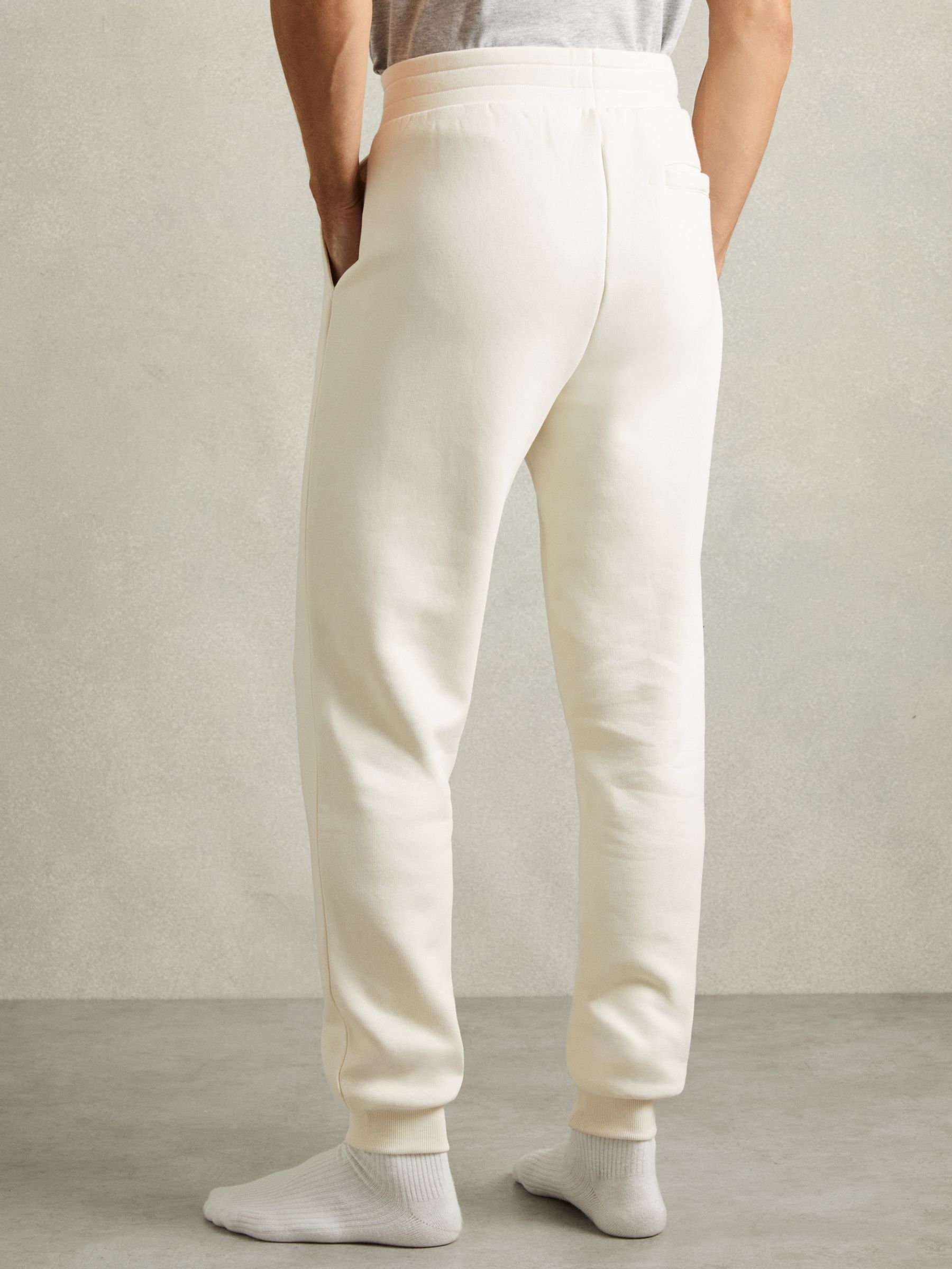 Cotton-Blend Jersey Joggers in Off White - Image 5 of 6