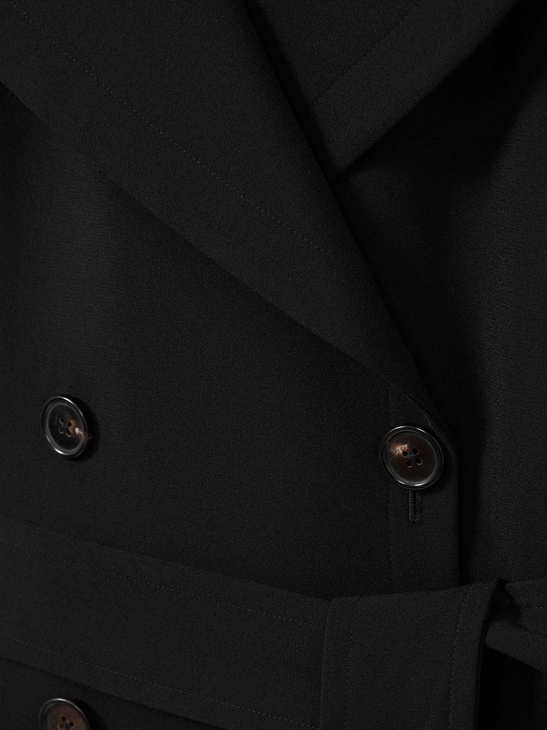 Florere Double Breasted Belted Trench Coat in Black - Image 7 of 7