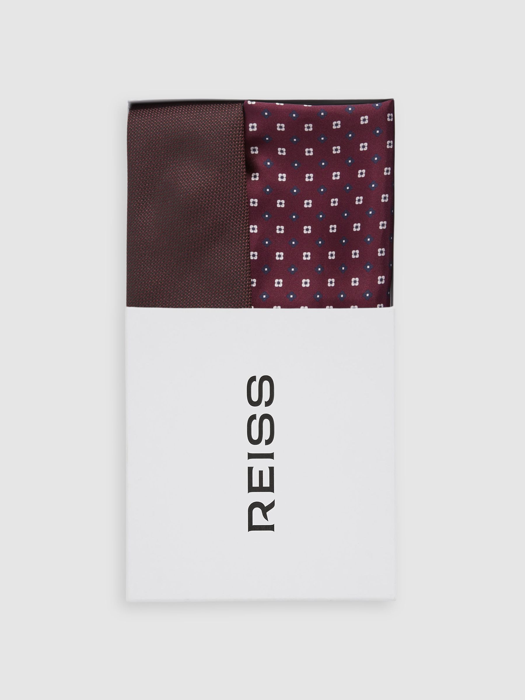 Tie And Pocket Square Gift Set in Bordeaux - Image 3 of 6