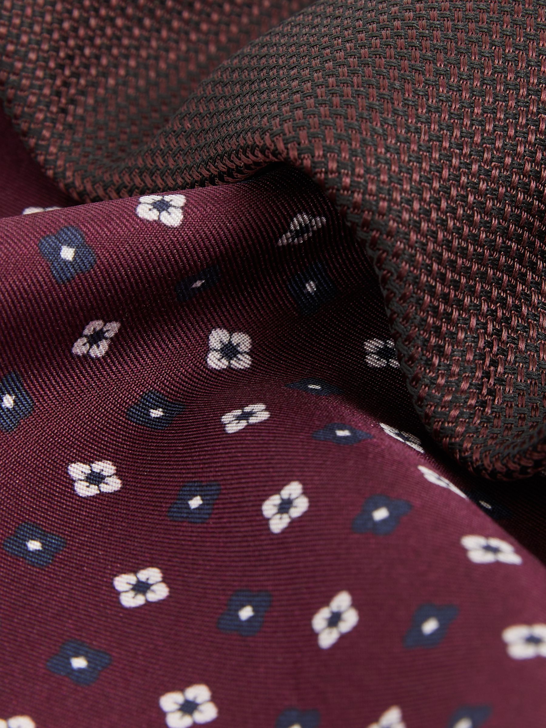 Tie And Pocket Square Gift Set in Bordeaux - Image 6 of 6